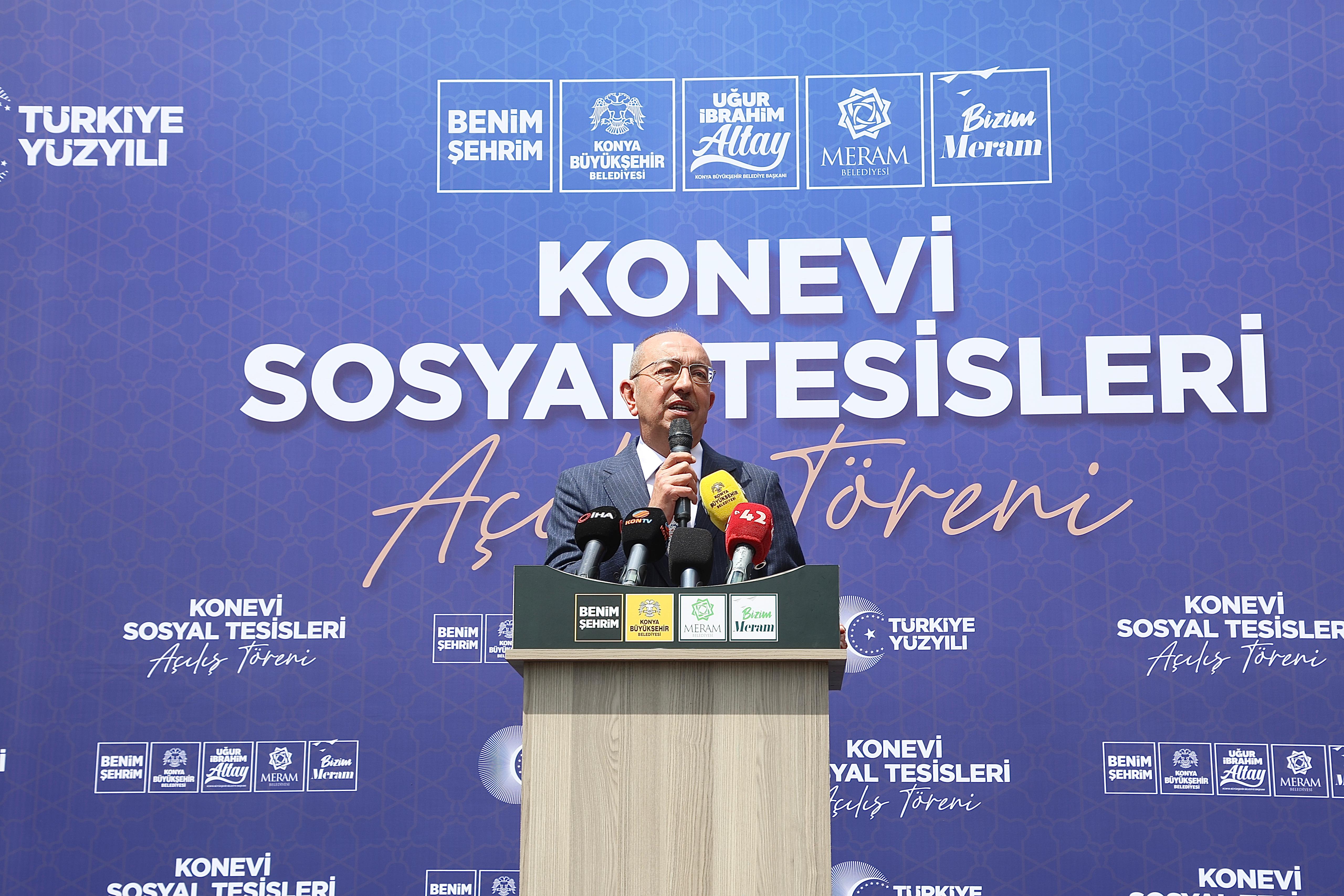 KONYA BÜYÜKŞEHİR VE MERAM BELEDİYESİ İŞ BİRLİĞİYLE ŞEHRE KAZANDIRILAN KONEVİ SOSYAL TESİSLERİ AÇILDI