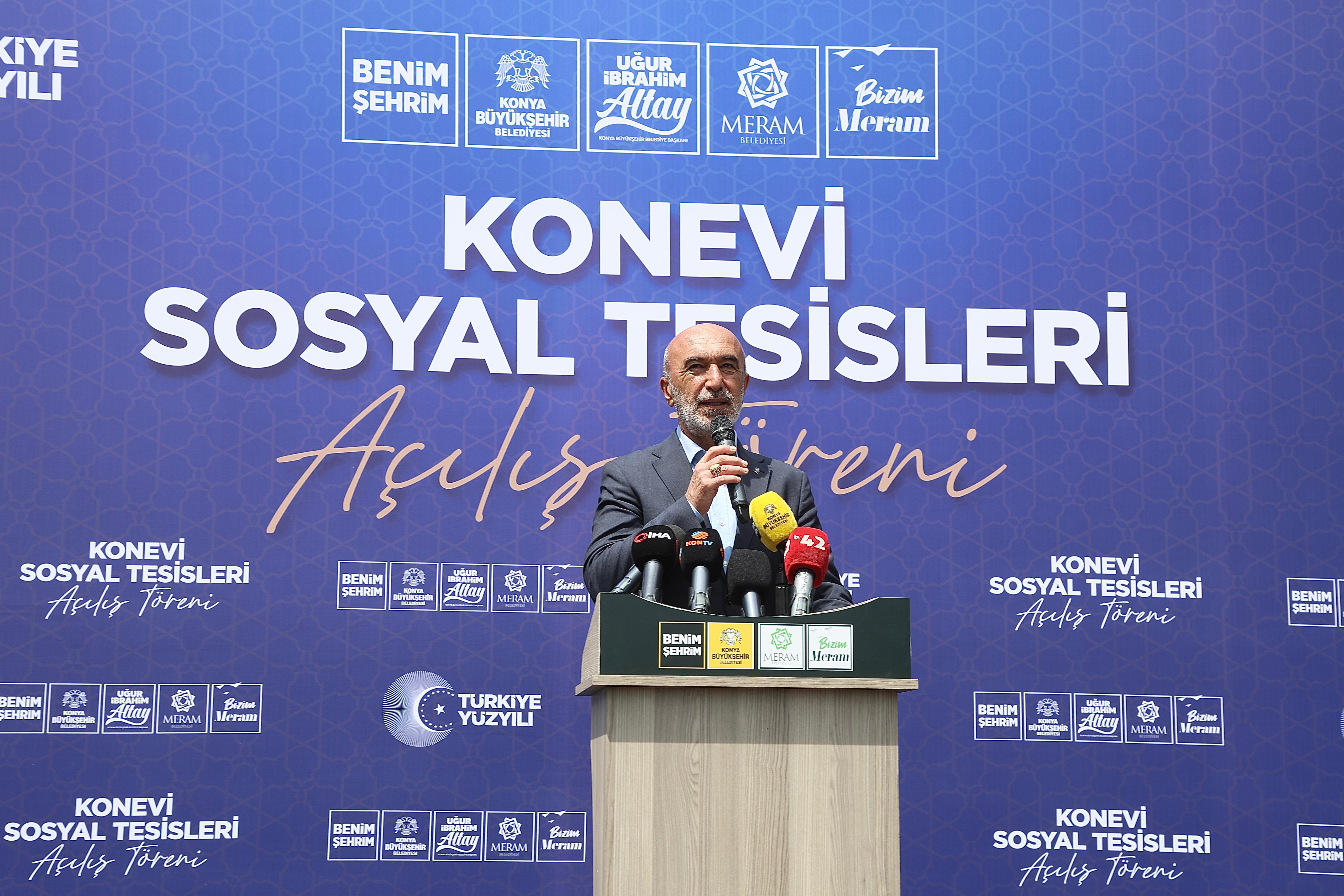 KONYA BÜYÜKŞEHİR VE MERAM BELEDİYESİ İŞ BİRLİĞİYLE ŞEHRE KAZANDIRILAN KONEVİ SOSYAL TESİSLERİ AÇILDI