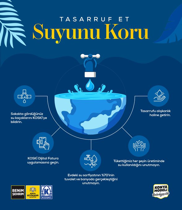 KONYA BÜYÜKŞEHİR TÜM KONYALILARI SU TASARRUFUNA DAVET ETTİ