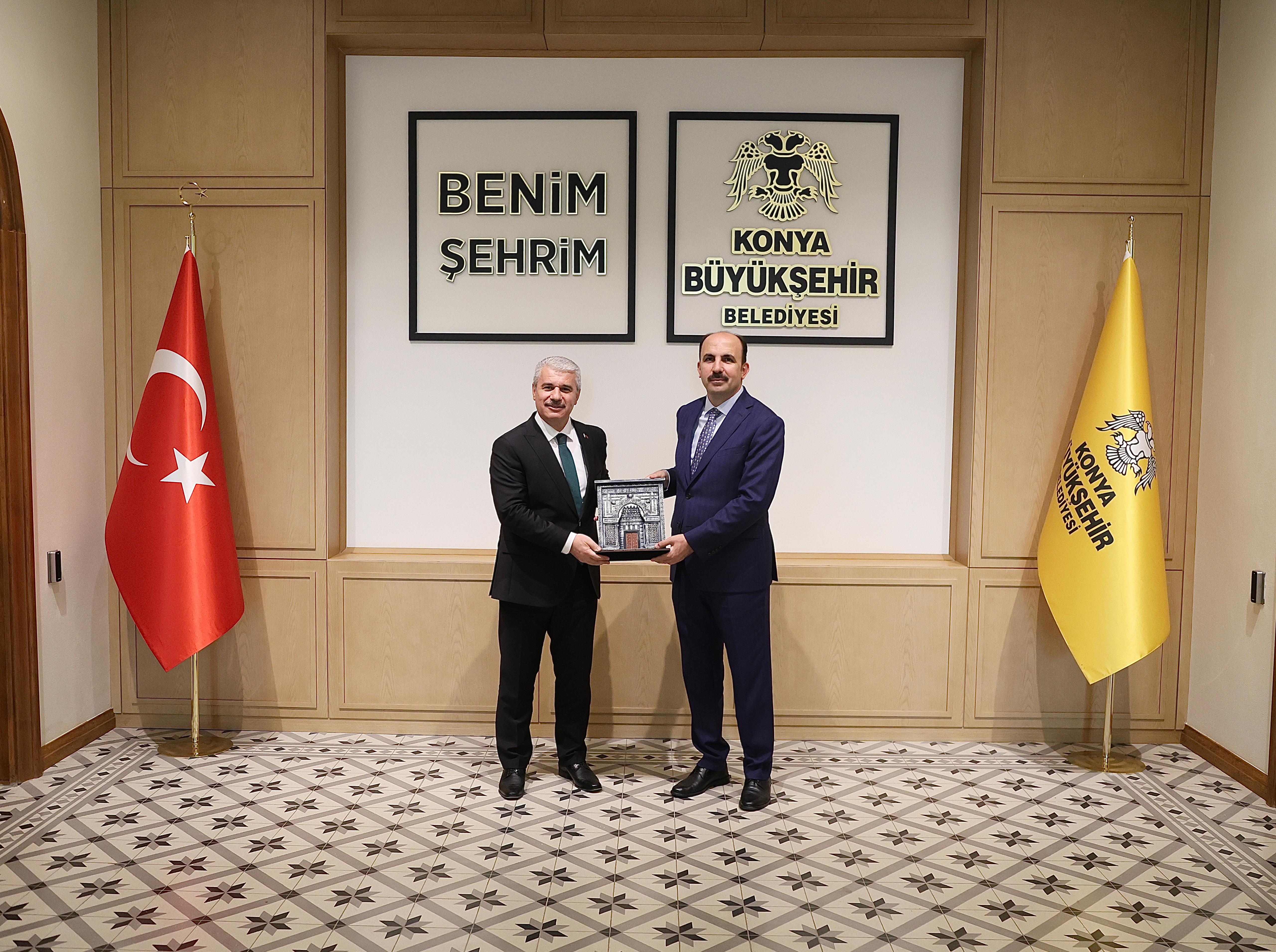 KONYA VALİSİ AKIN BAŞKAN ALTAY’I ZİYARET ETTİ