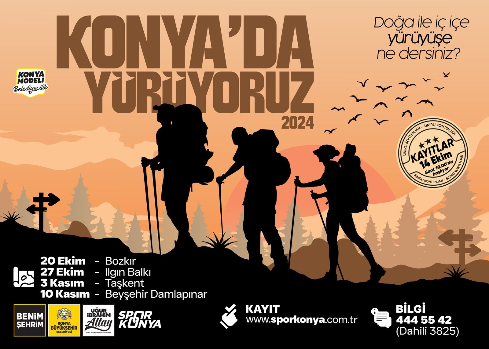 KONYA BÜYÜKŞEHİR’İN “KONYA’DA YÜRÜYORUZ” ETKİNLİĞİNE KAYITLAR BAŞLIYOR
