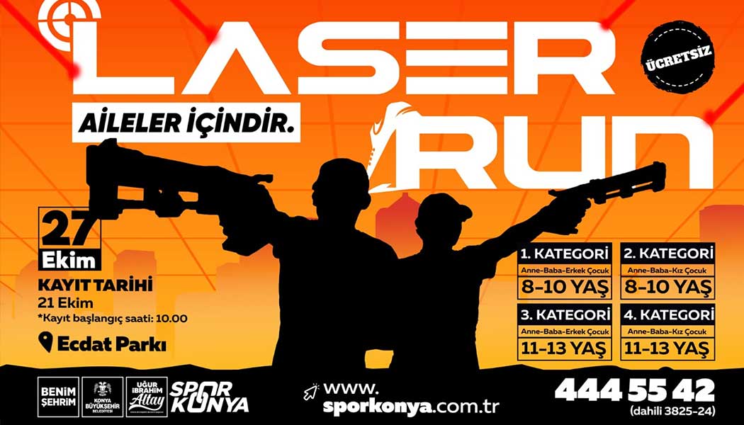 KONYA BÜYÜKŞEHİR'DEN AİLELER İÇİN 'LASER RUN' YARIŞMASI