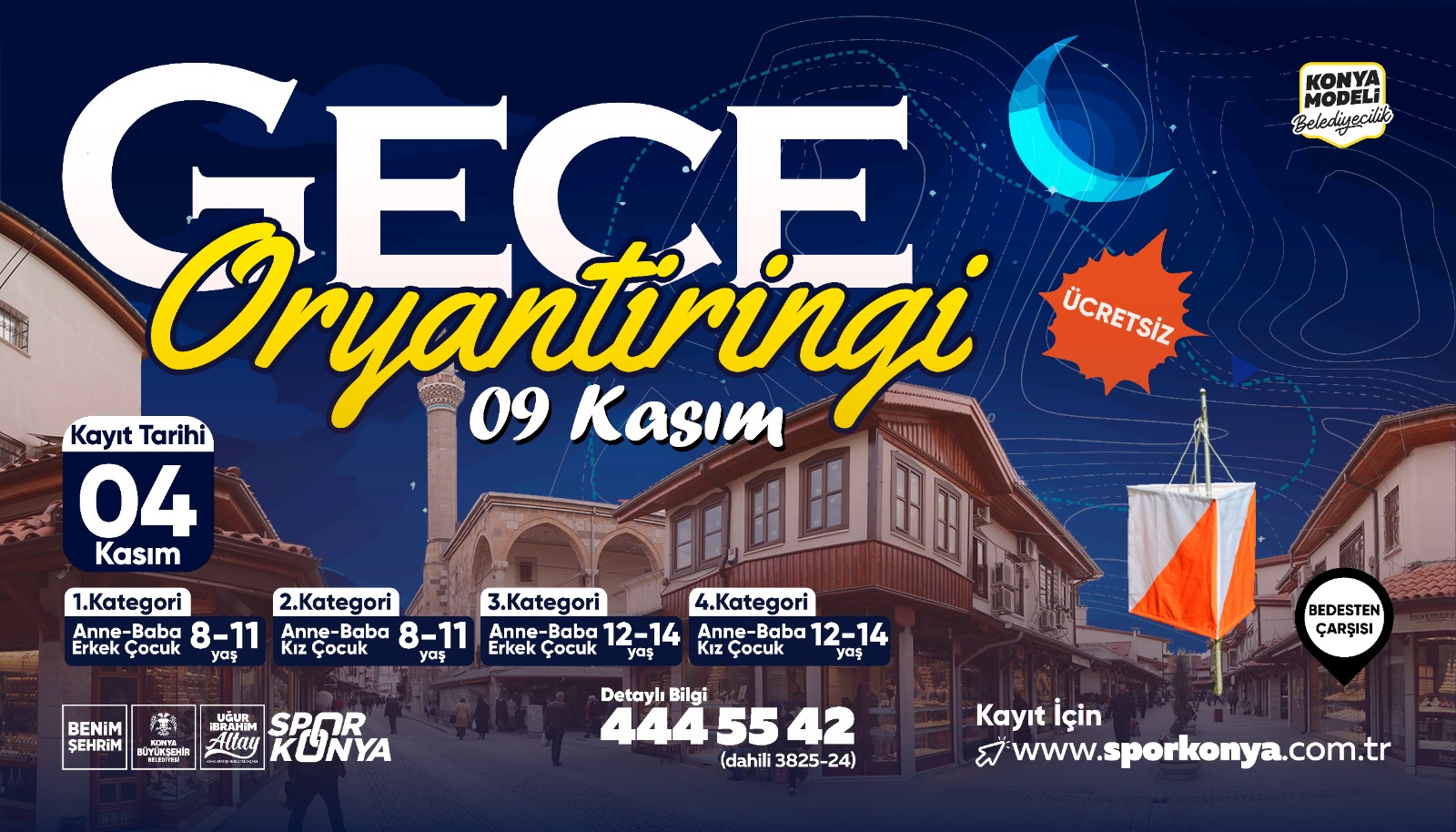 KONYA BÜYÜKŞEHİR’DEN AİLELER İÇİN “GECE ORYANTİRİNGİ” ETKİNLİĞİ