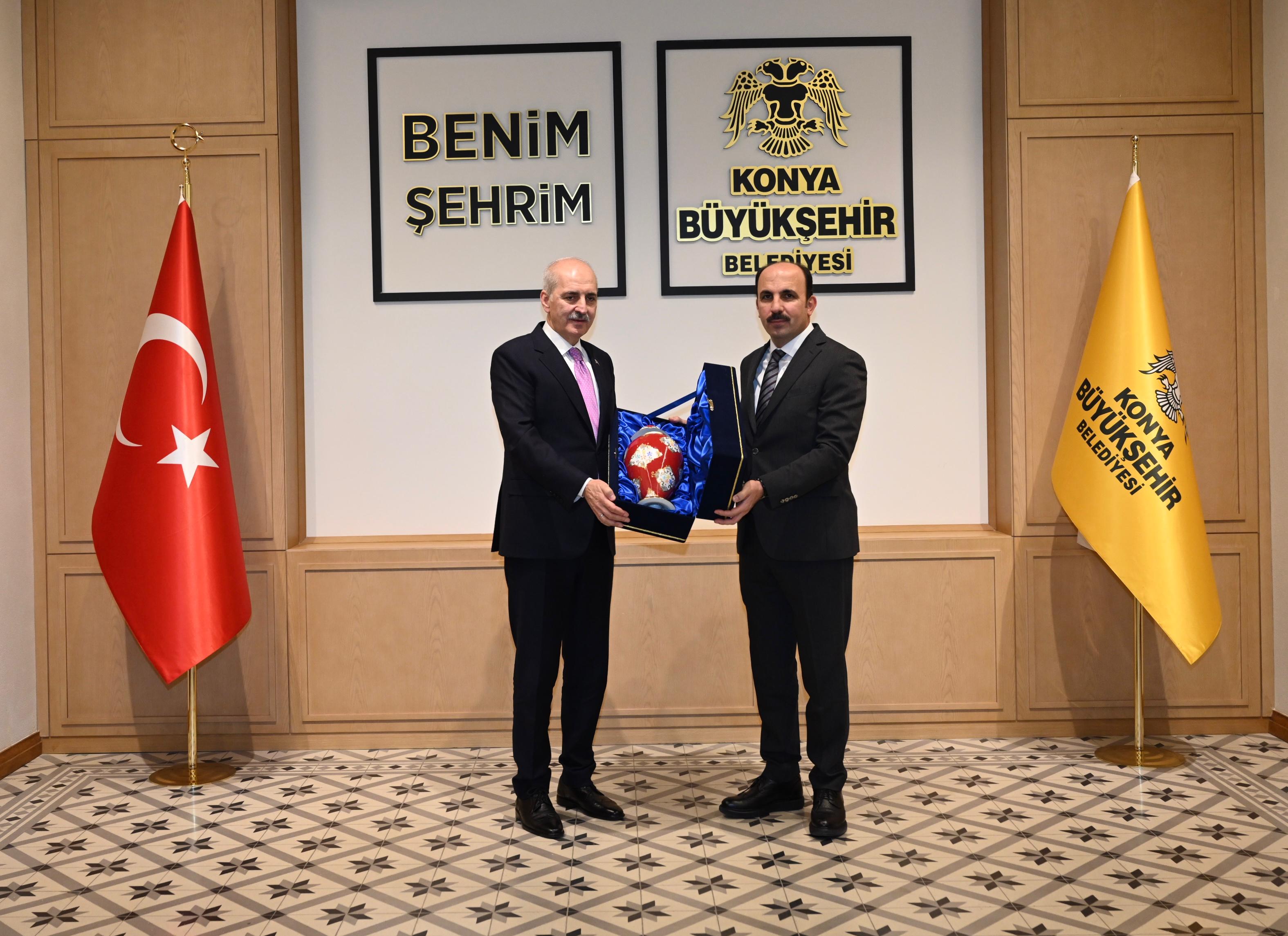 TBMM BAŞKANI KURTULMUŞ BAŞKAN ALTAY’I ZİYARET ETTİ