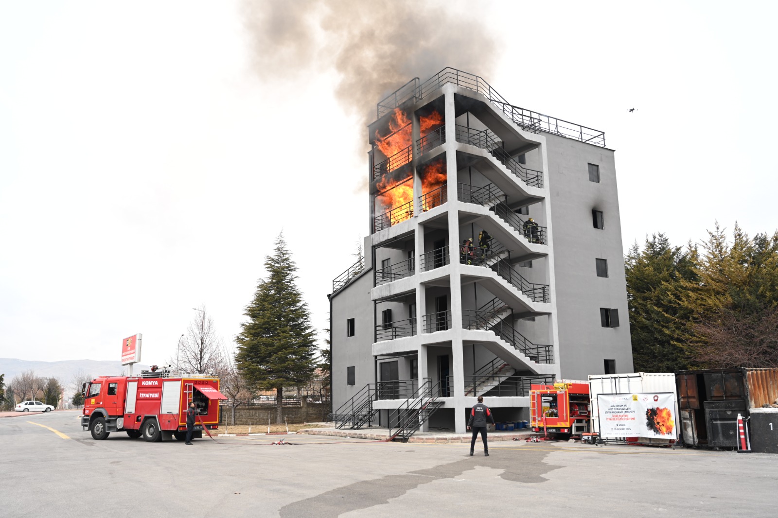 KONYA İTFAİYESİ’NDEN TİKA İŞ BİRLİĞİNDE KUZEY KIBRISLI İTFAİYECİLERE EĞİTİM VE TATBİKAT