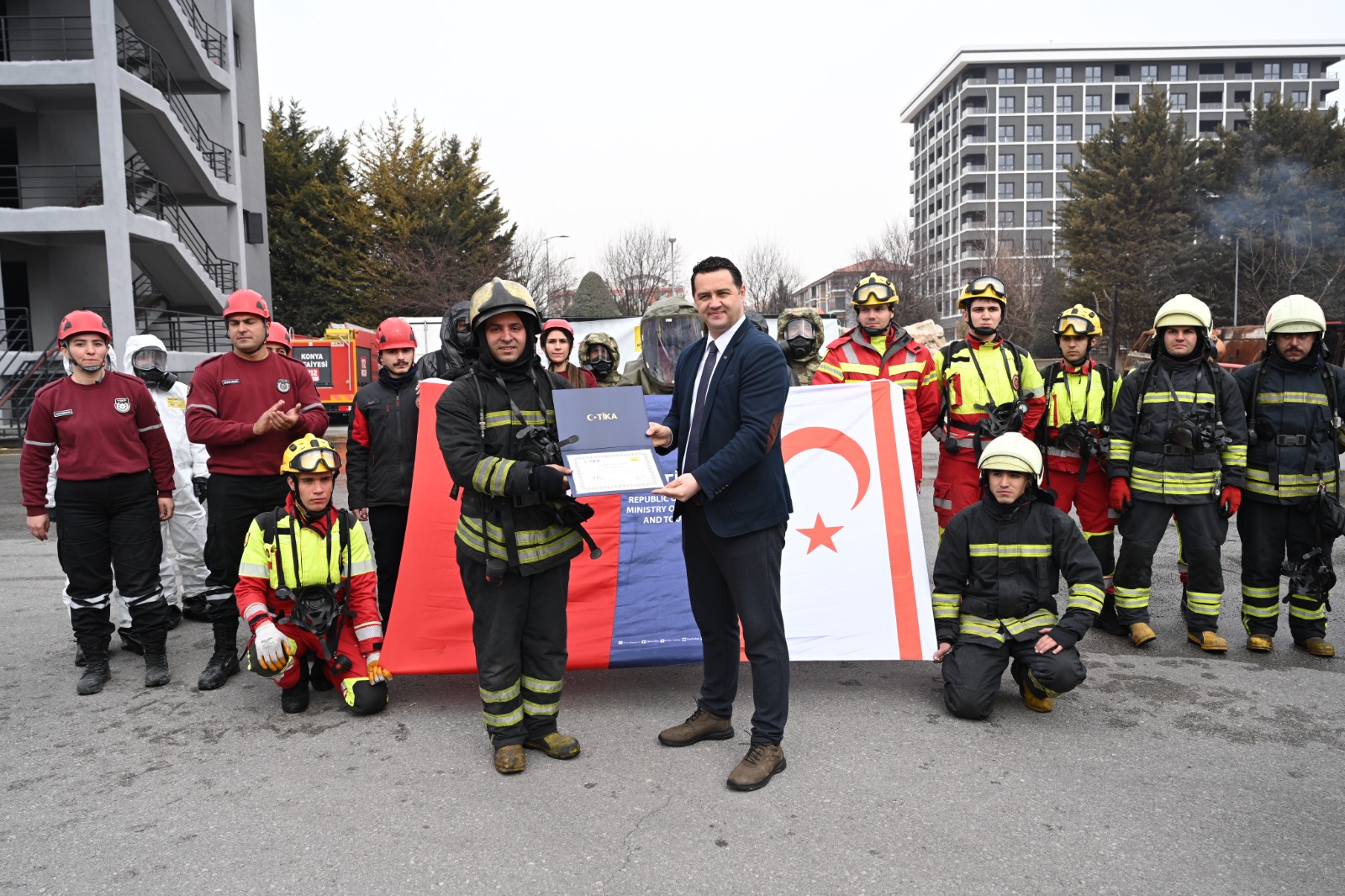 KONYA İTFAİYESİ’NDEN TİKA İŞ BİRLİĞİNDE KUZEY KIBRISLI İTFAİYECİLERE EĞİTİM VE TATBİKAT