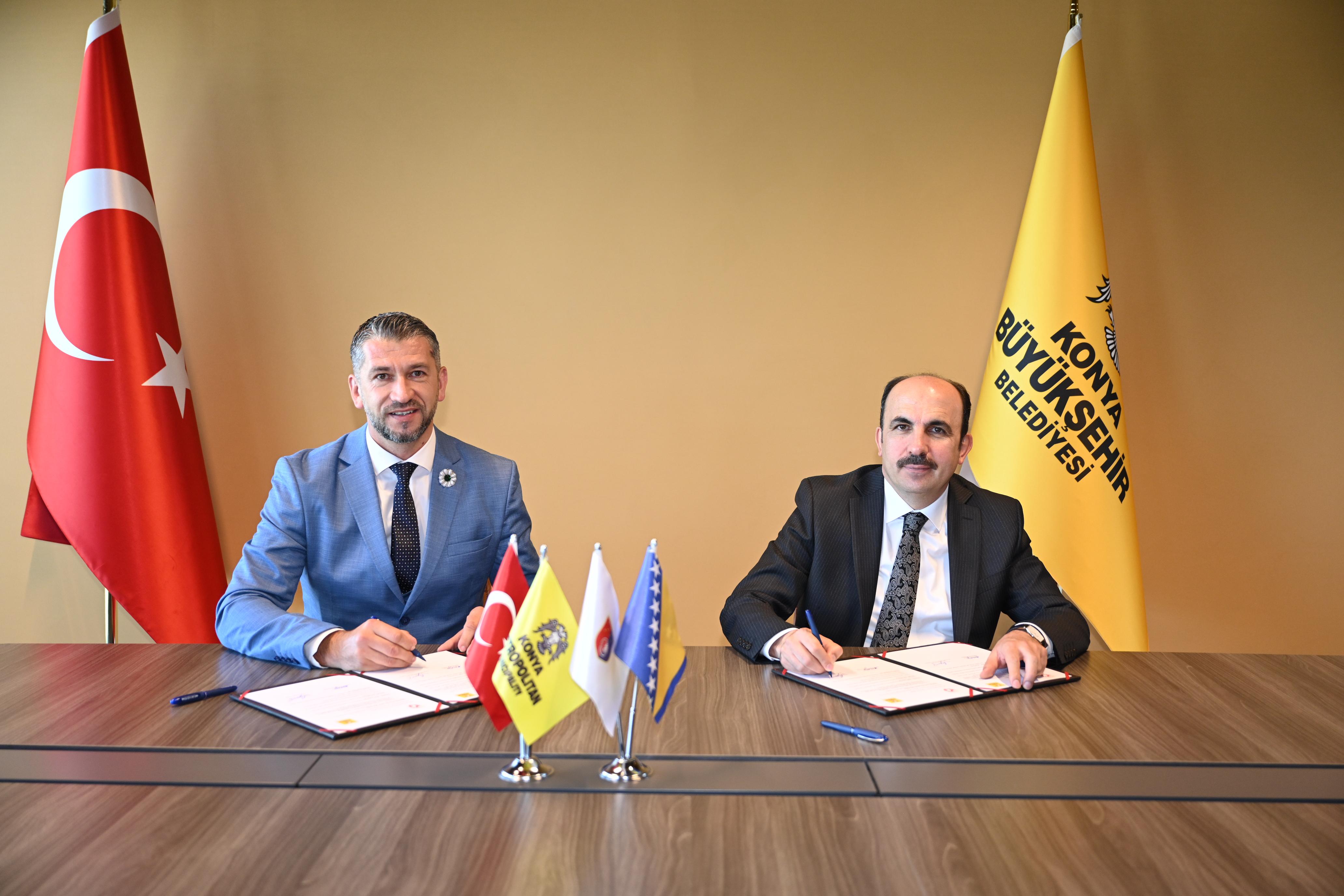 KONYA BÜYÜKŞEHİR İLE BOSNA HERSEK İLİYAŞ BELEDİYESİ ARASINDA KARDEŞ ŞEHİR PROTOKOLÜ İMZALANDI