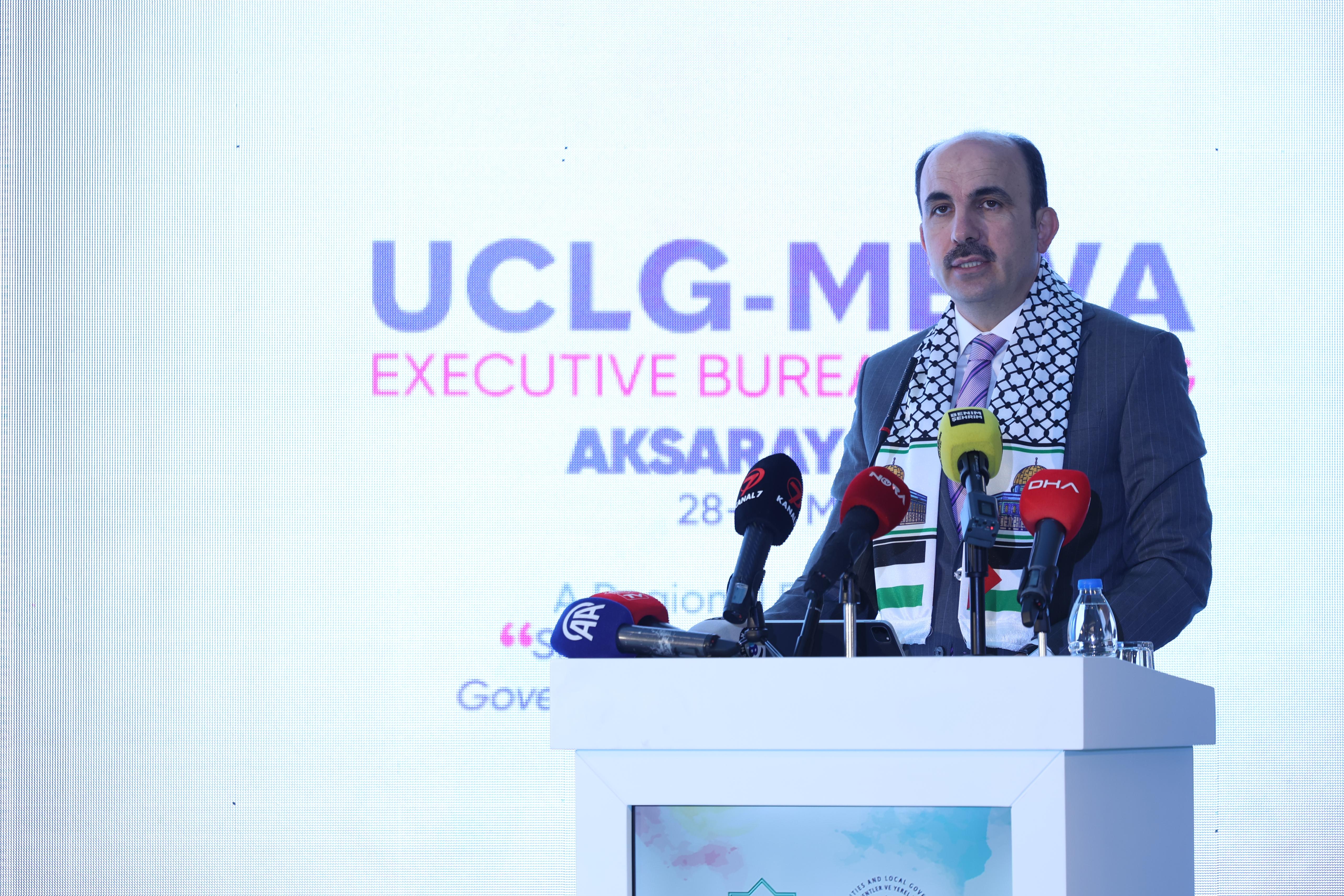 UCLG-MEWA TOPLANTISI’NDA KONUŞAN BAŞKAN ALTAY:  “İSRAİL’İN ULUSLARARASI HUKUK ÖNÜNDE EN AĞIR ŞEKİLDE CEZALANDIRILMASI GEREKTİĞİNİ BİR KEZ DAHA İFADE EDİYORUM”