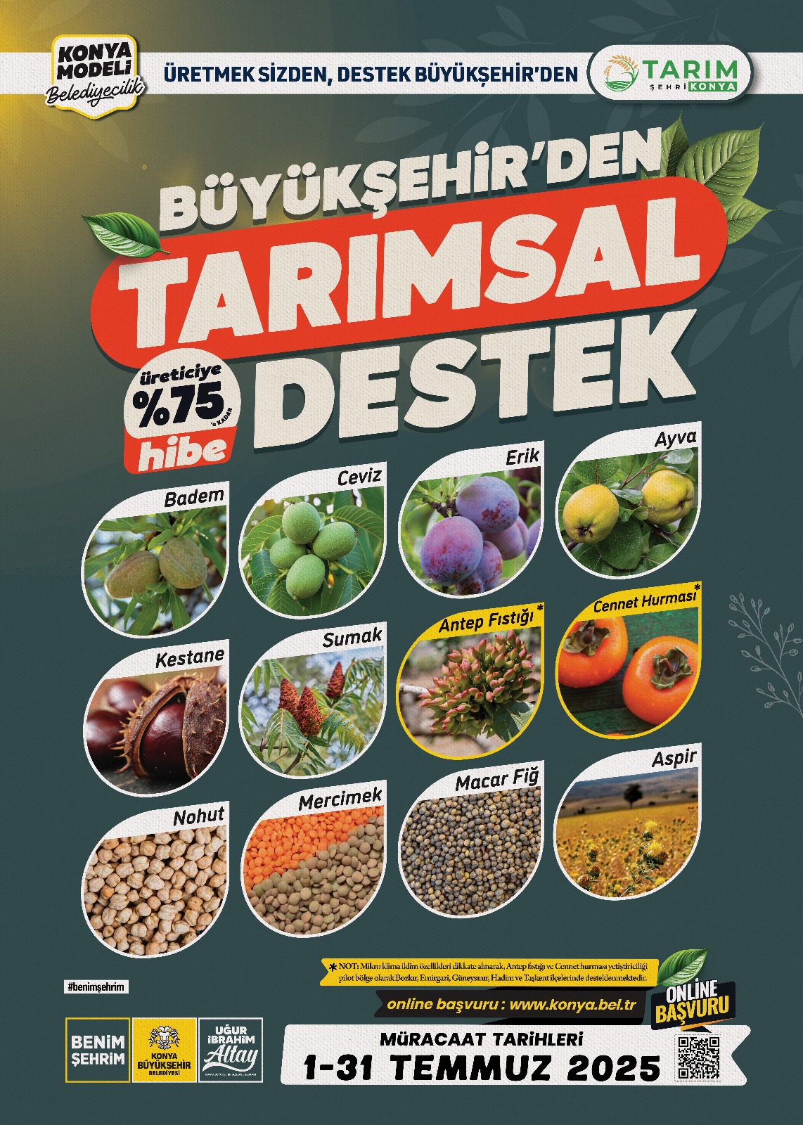 BAŞKAN ALTAY 2026 YILI TARIMSAL DESTEK BAŞVURULARININ BAŞLADIĞINI DUYURDU