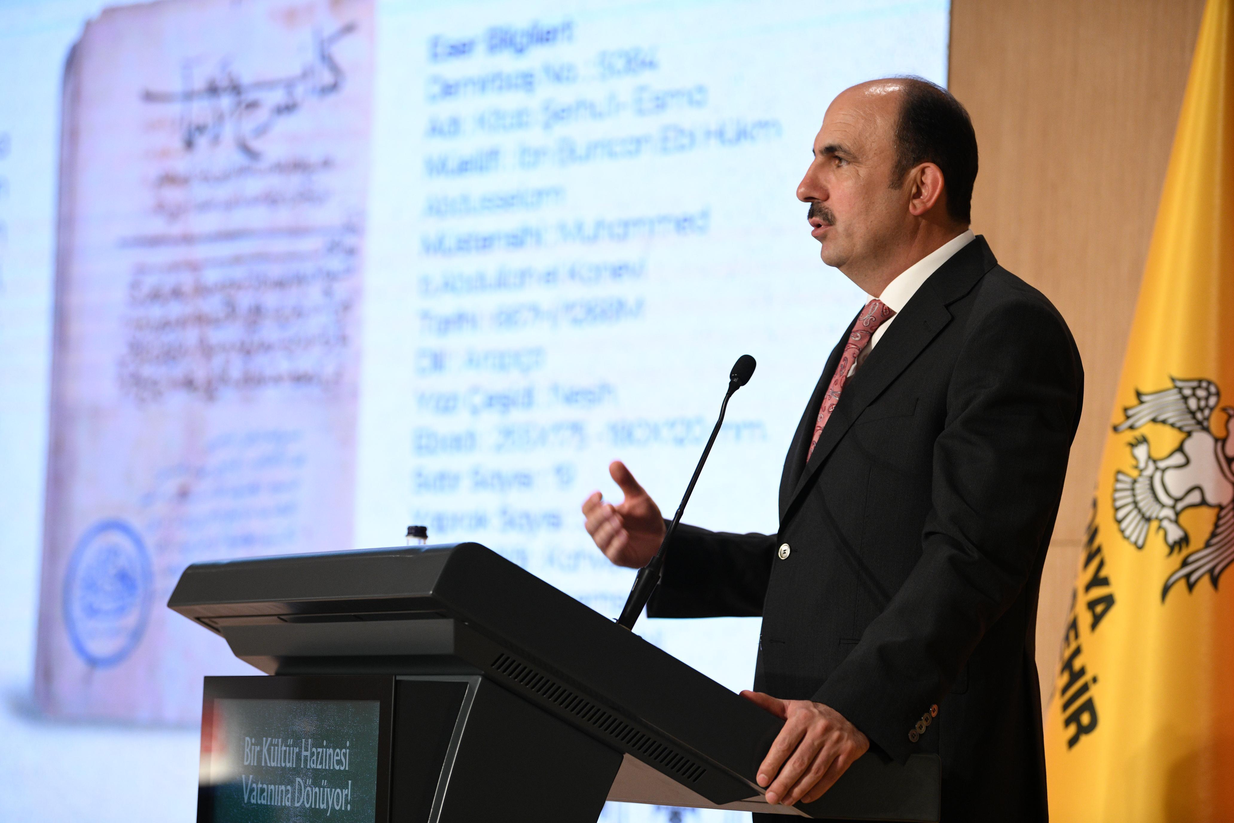 YURT DIŞINA KAÇIRILAN NADİDE YAZMA ESERLERDEN “KİTAB ŞERHU’L-ESMA” YENİDEN KONYA’YA KAZANDIRILDI