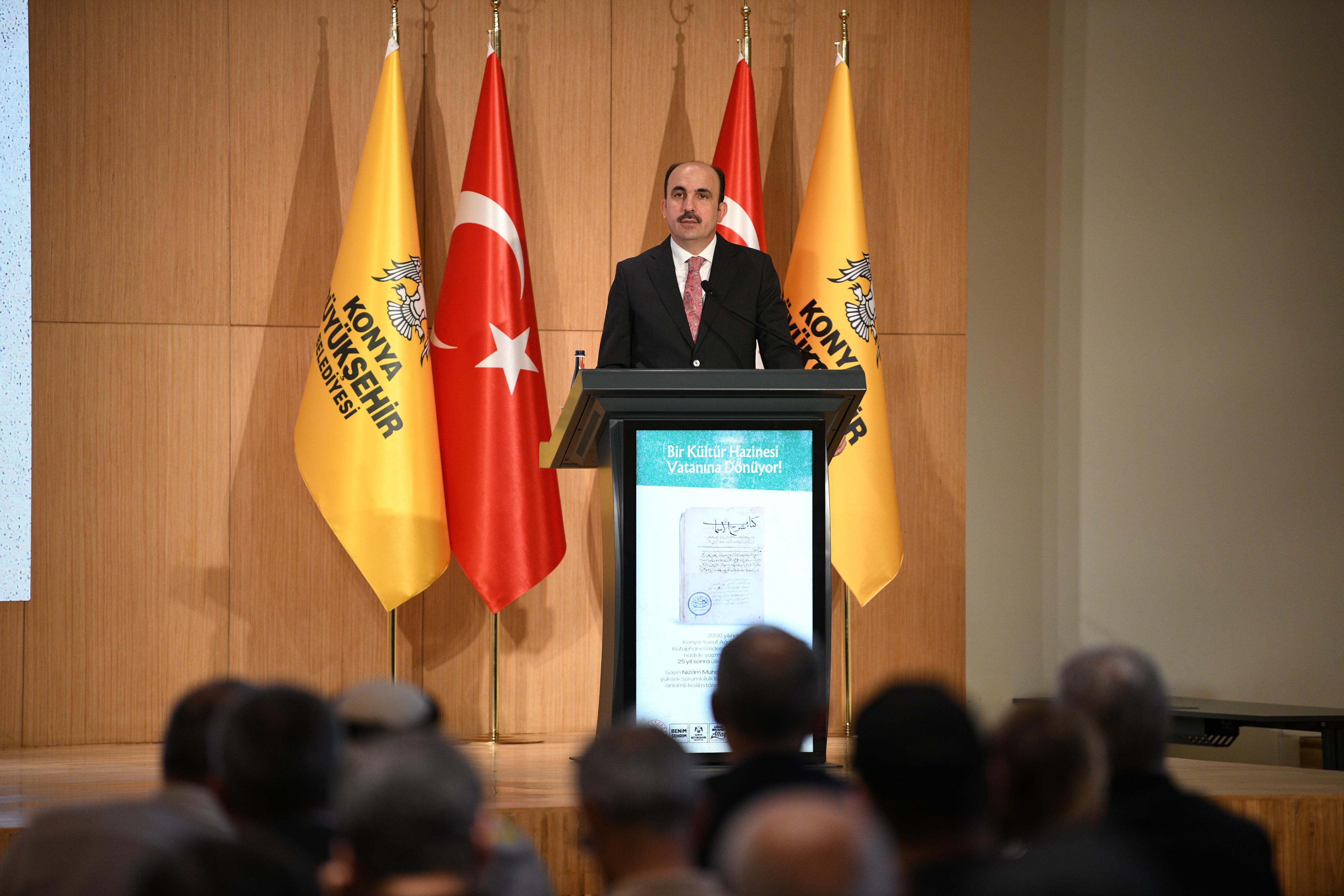 YURT DIŞINA KAÇIRILAN NADİDE YAZMA ESERLERDEN “KİTAB ŞERHU’L-ESMA” YENİDEN KONYA’YA KAZANDIRILDI