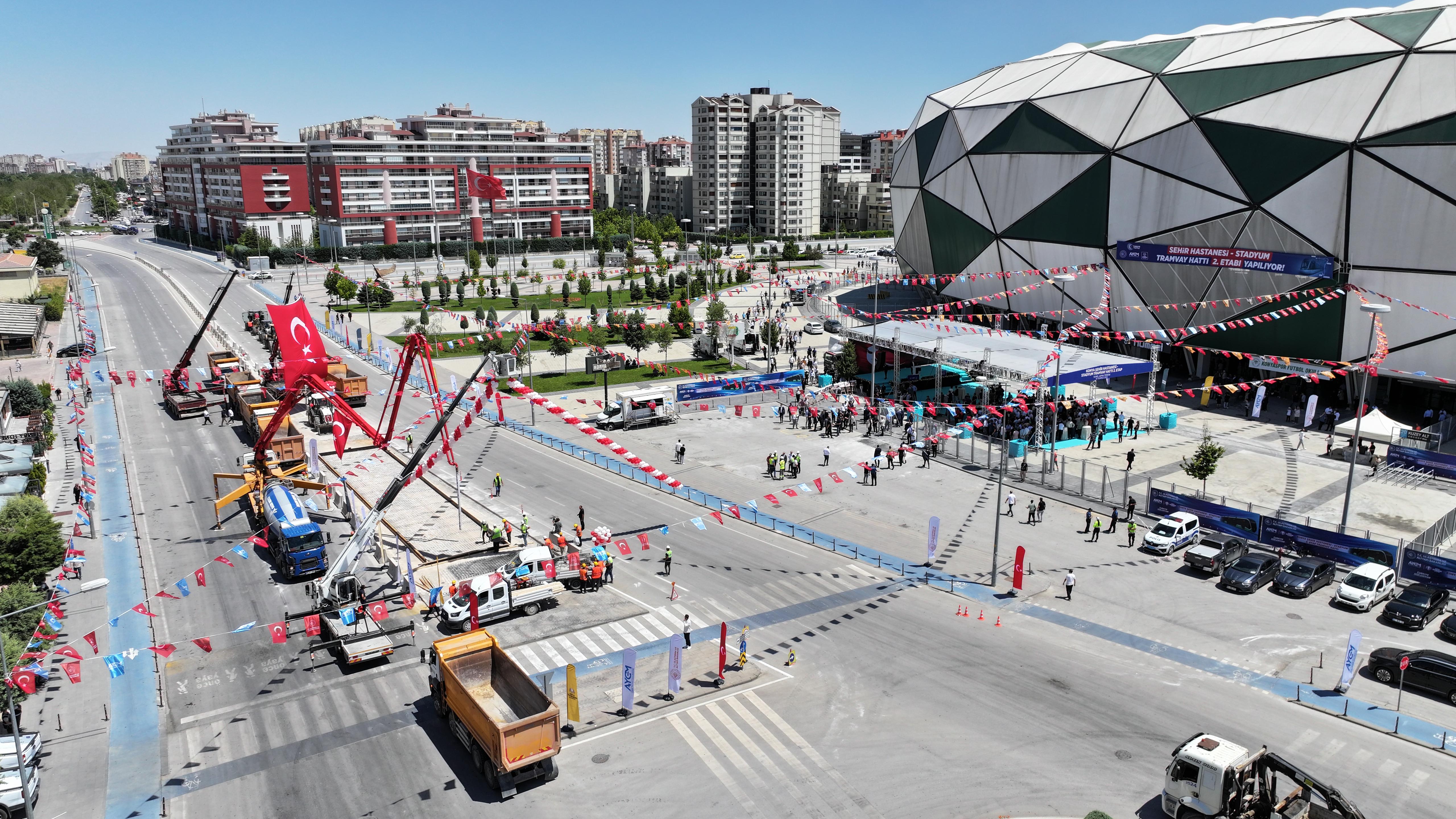 STADYUM-ŞEHİR HASTANESİ TRAMVAY HATTI 2. ETABININ TEMELİ ATILDI
