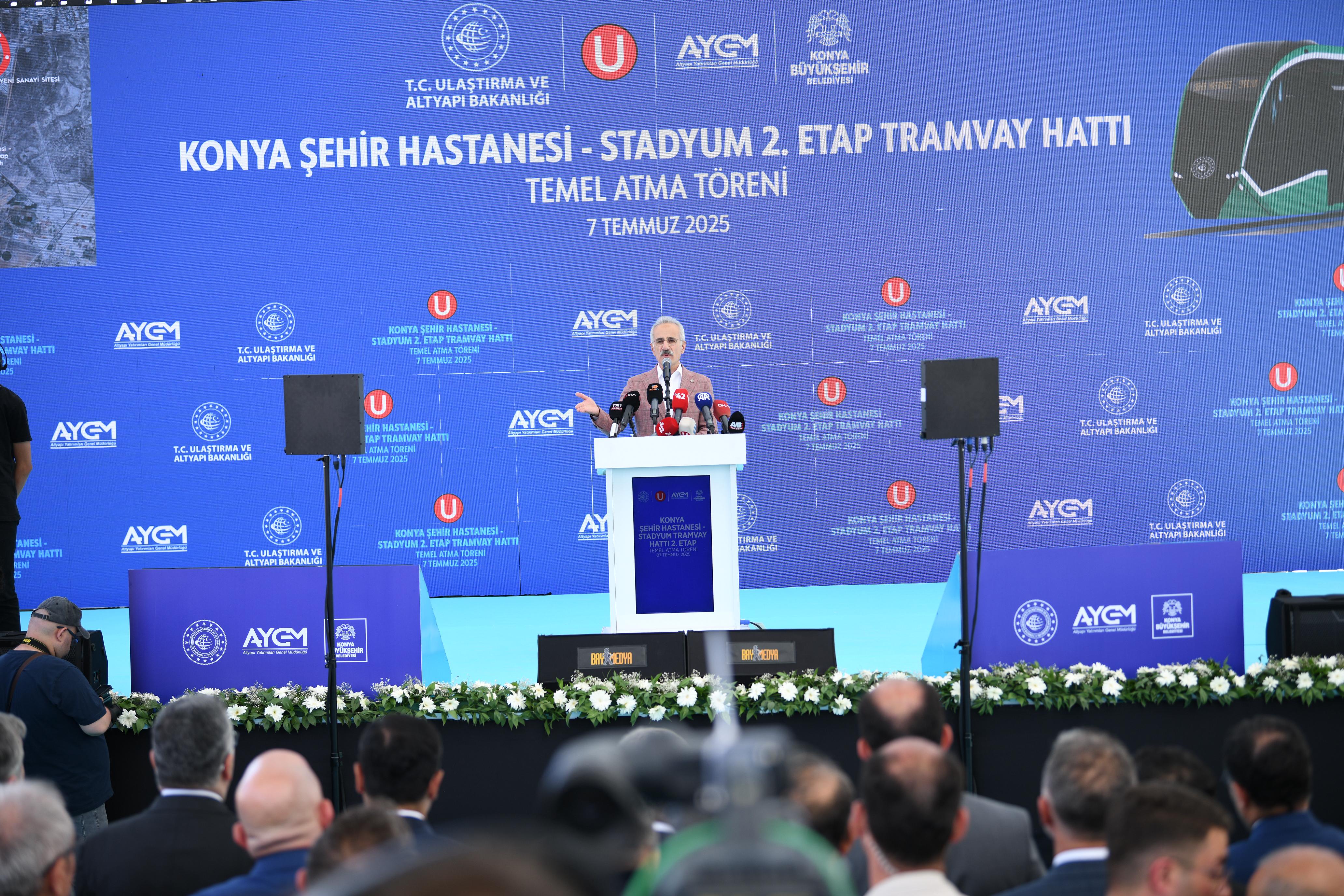 STADYUM-ŞEHİR HASTANESİ TRAMVAY HATTI 2. ETABININ TEMELİ ATILDI