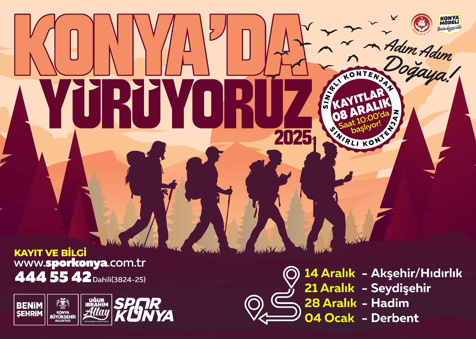 “KONYA’DA YÜRÜYORUZ” ETKİNLİĞİ ARALIK AYINDA YENİ ROTALARLA DEVAM EDİYOR