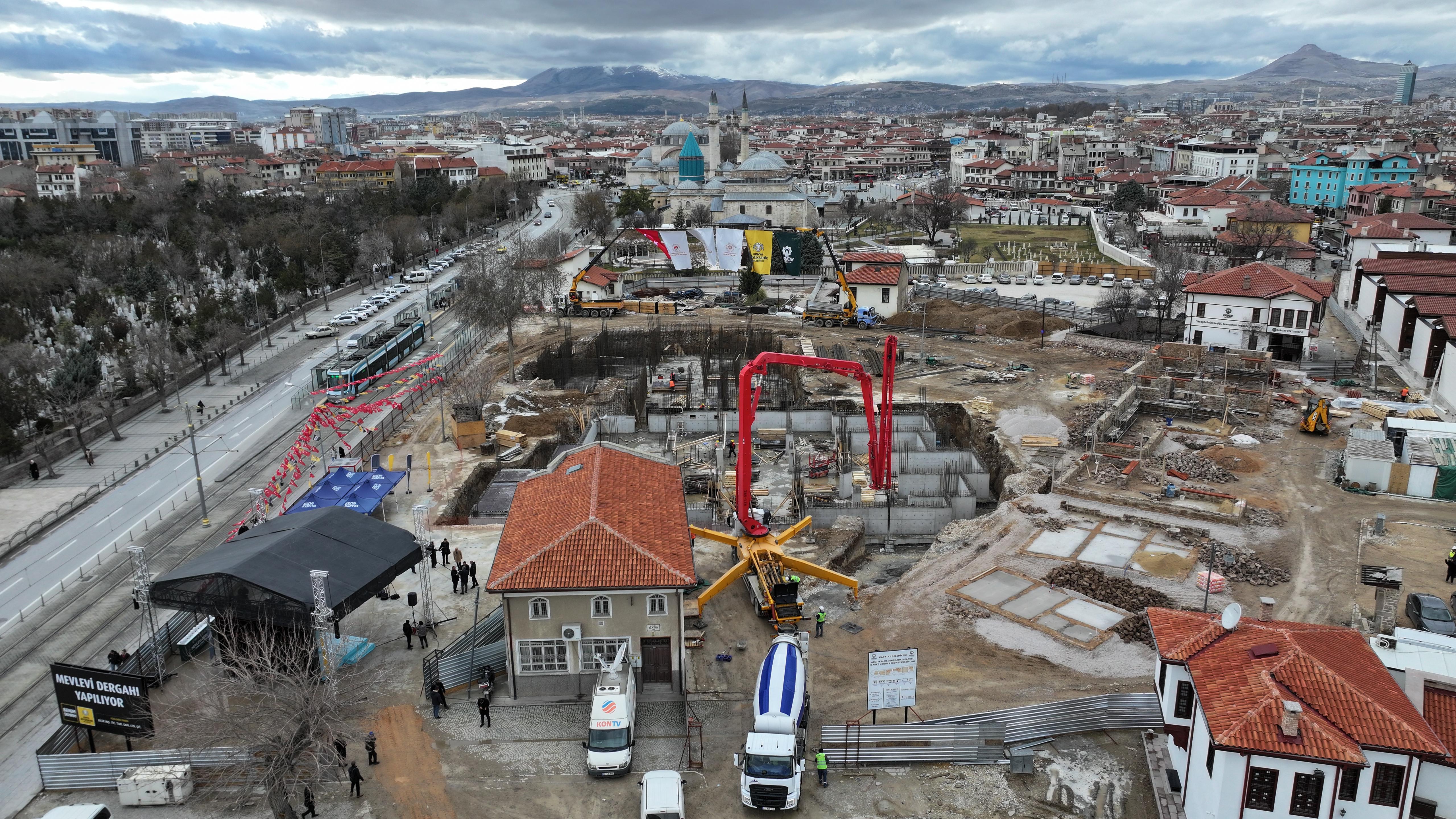 KONYA BÜYÜKŞEHİR’İN ŞEHRE KAZANDIRACAĞI MEVLEVİ DERGAHI’NIN TEMELİ ATILDI