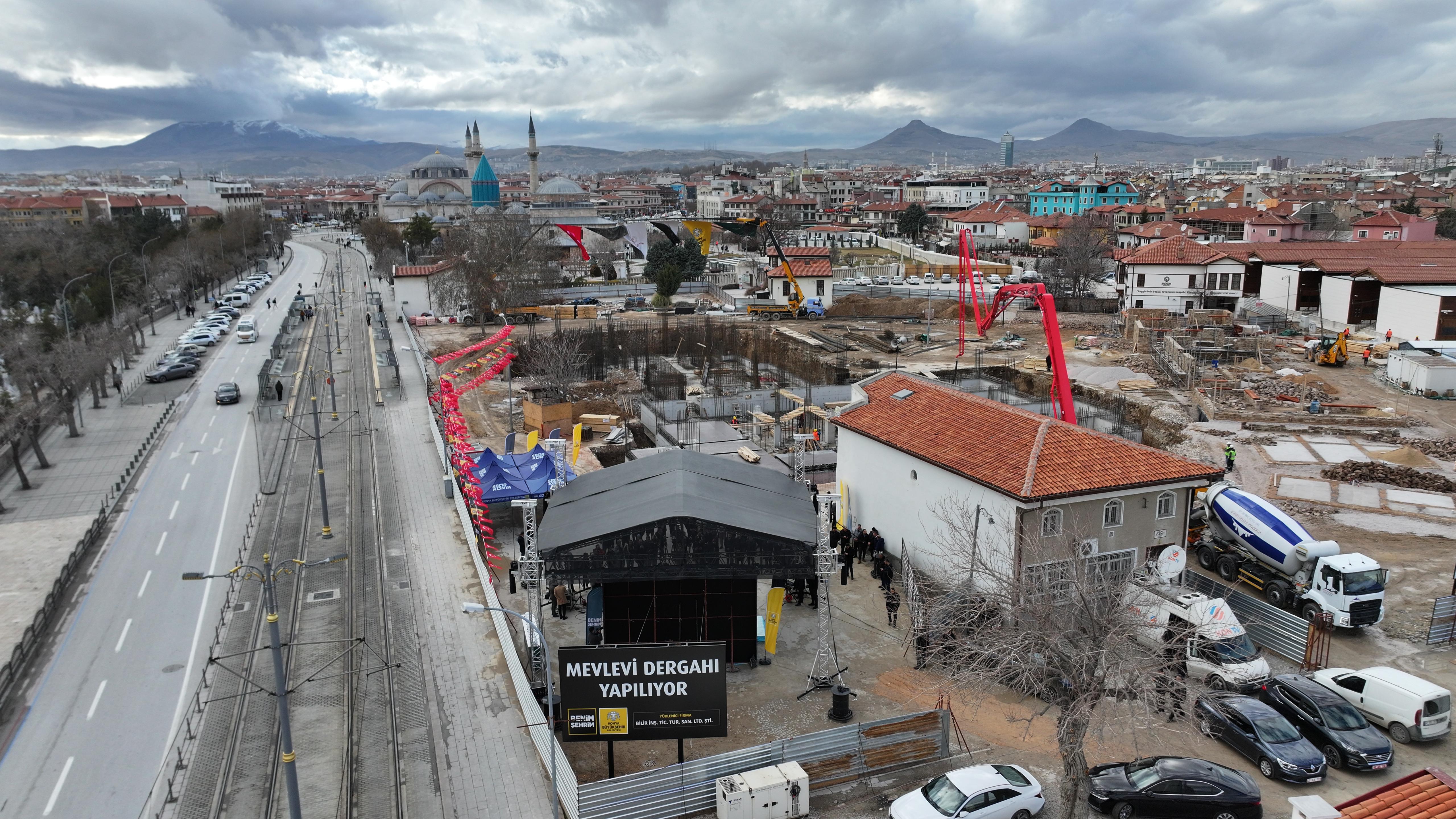 KONYA BÜYÜKŞEHİR’İN ŞEHRE KAZANDIRACAĞI MEVLEVİ DERGAHI’NIN TEMELİ ATILDI