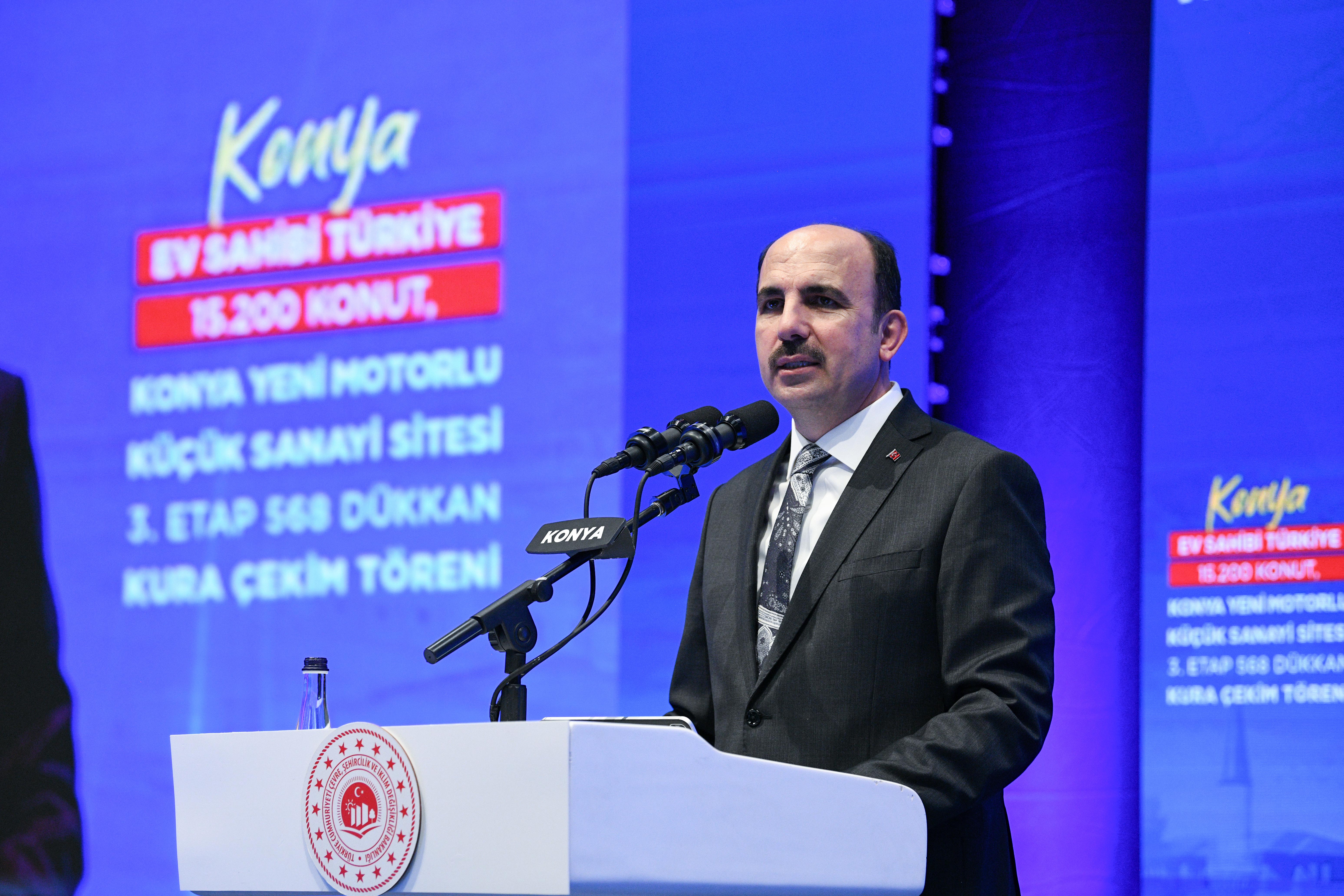 BAKAN KURUM KONYA’DA TOKİ KONUTLARI VE YENİ SANAYİ SİTESİ 3. ETABIN KURA ÇEKİM PROGRAMINA KATILDI