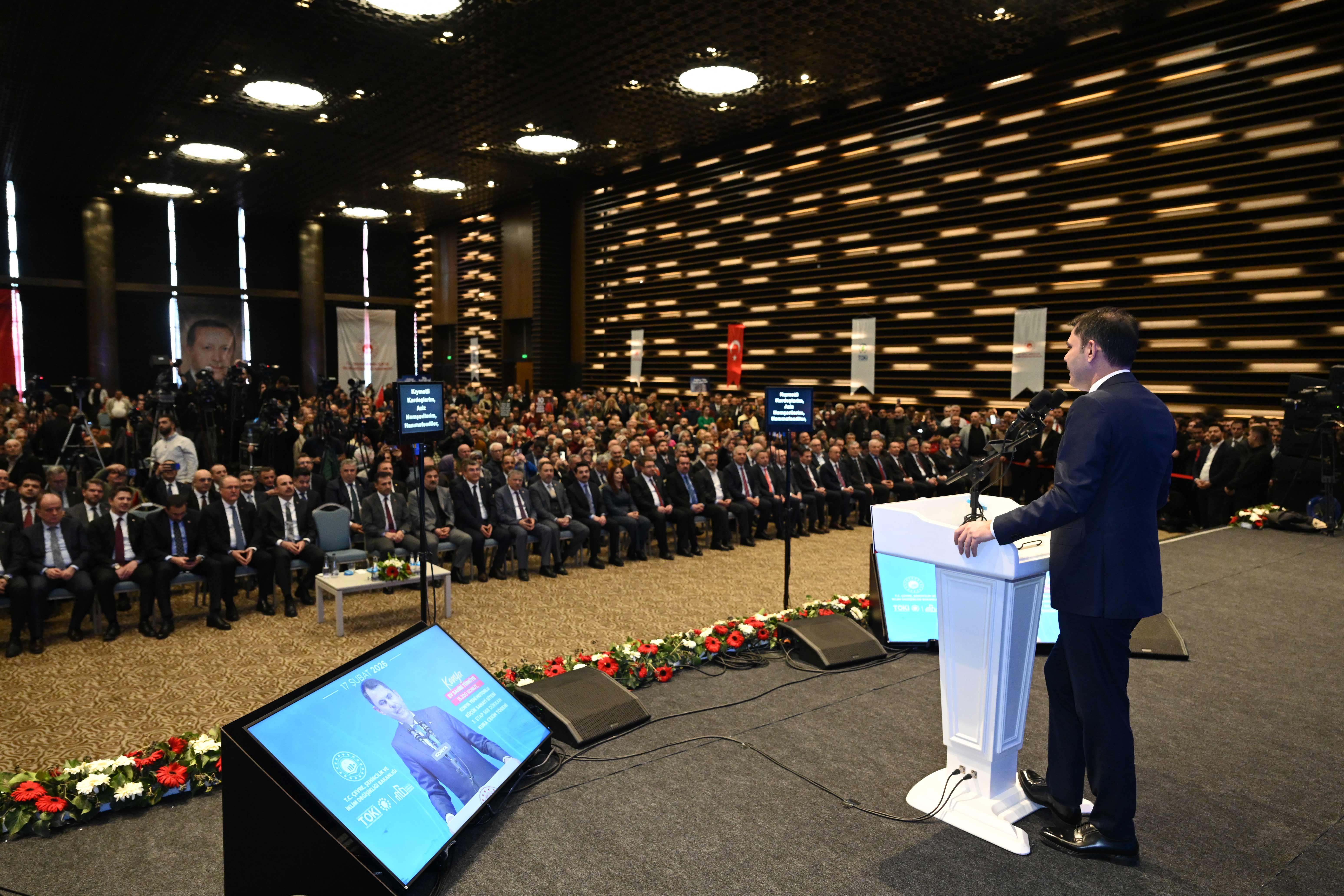 BAKAN KURUM KONYA’DA TOKİ KONUTLARI VE YENİ SANAYİ SİTESİ 3. ETABIN KURA ÇEKİM PROGRAMINA KATILDI