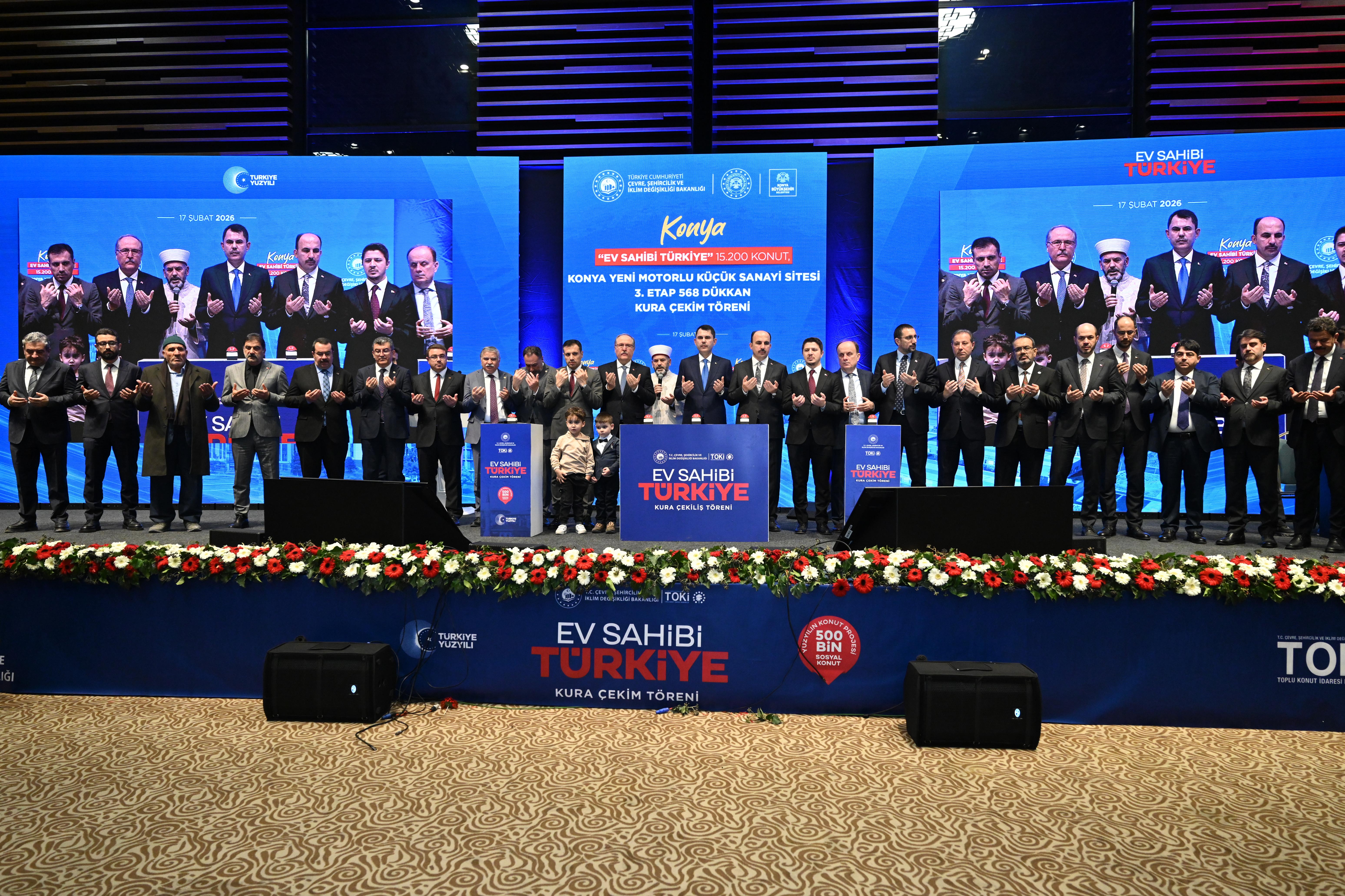 BAKAN KURUM KONYA’DA TOKİ KONUTLARI VE YENİ SANAYİ SİTESİ 3. ETABIN KURA ÇEKİM PROGRAMINA KATILDI