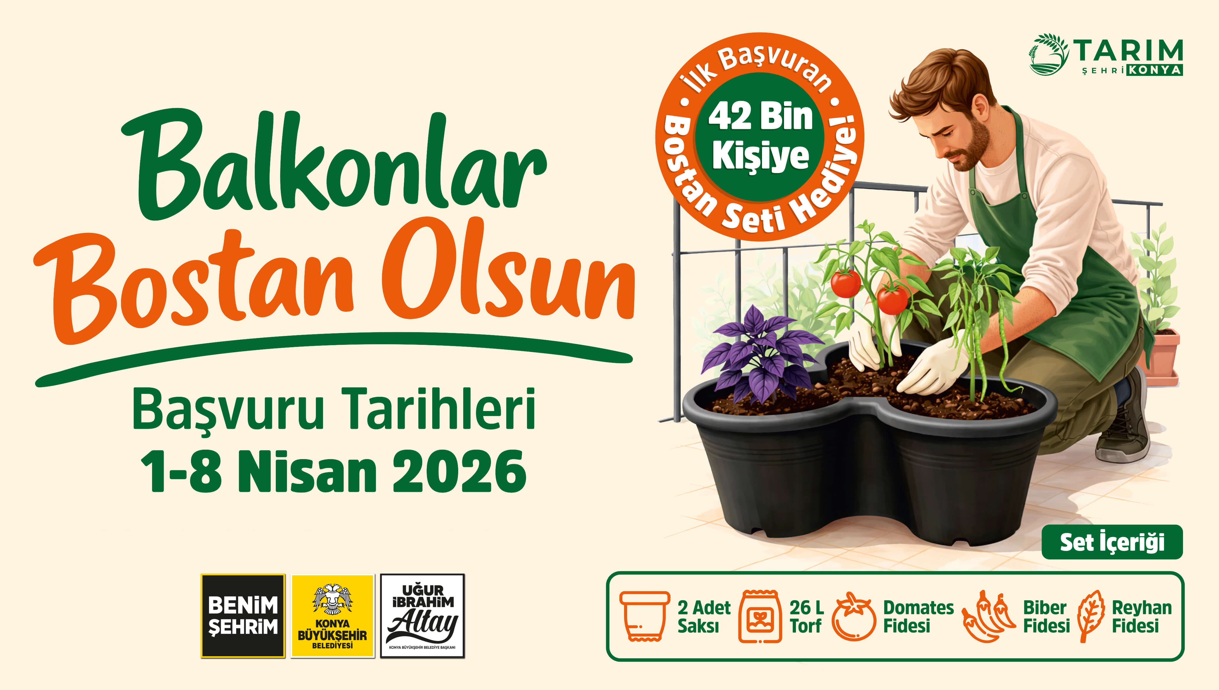 BAŞKAN ALTAY: “BALKONLAR BOSTAN OLSUN PROJESİ İLE 42 BİN KİŞİYE SEBZE YETİŞTİRME SETİ HEDİYE EDECEĞİZ”