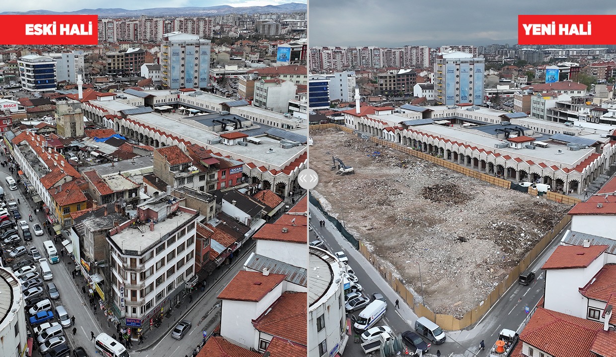 BAŞKAN ALTAY, KONYA’YA DEĞER KATACAK DÖNÜŞÜMDE FİZİKİ ÖMRÜNÜ TAMAMLAMIŞ BİNALARIN YIKIM ÇALIŞMASININ TAMAMLANDIĞINI AÇIKLADI
