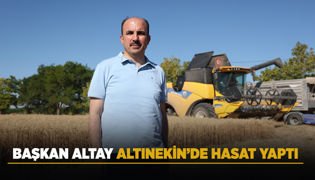 BAŞKAN ALTAY ALTINEKİN’DE HASAT YAPTI