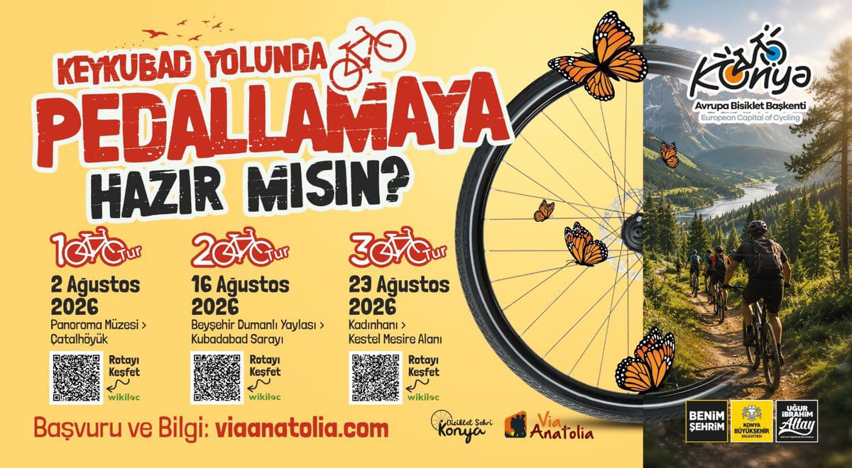 AVRUPA BİSİKLET BAŞKENTİ KONYA’DA BİSİKLET TURLARI AĞUSTOS AYINDA DA DEVAM EDECEK