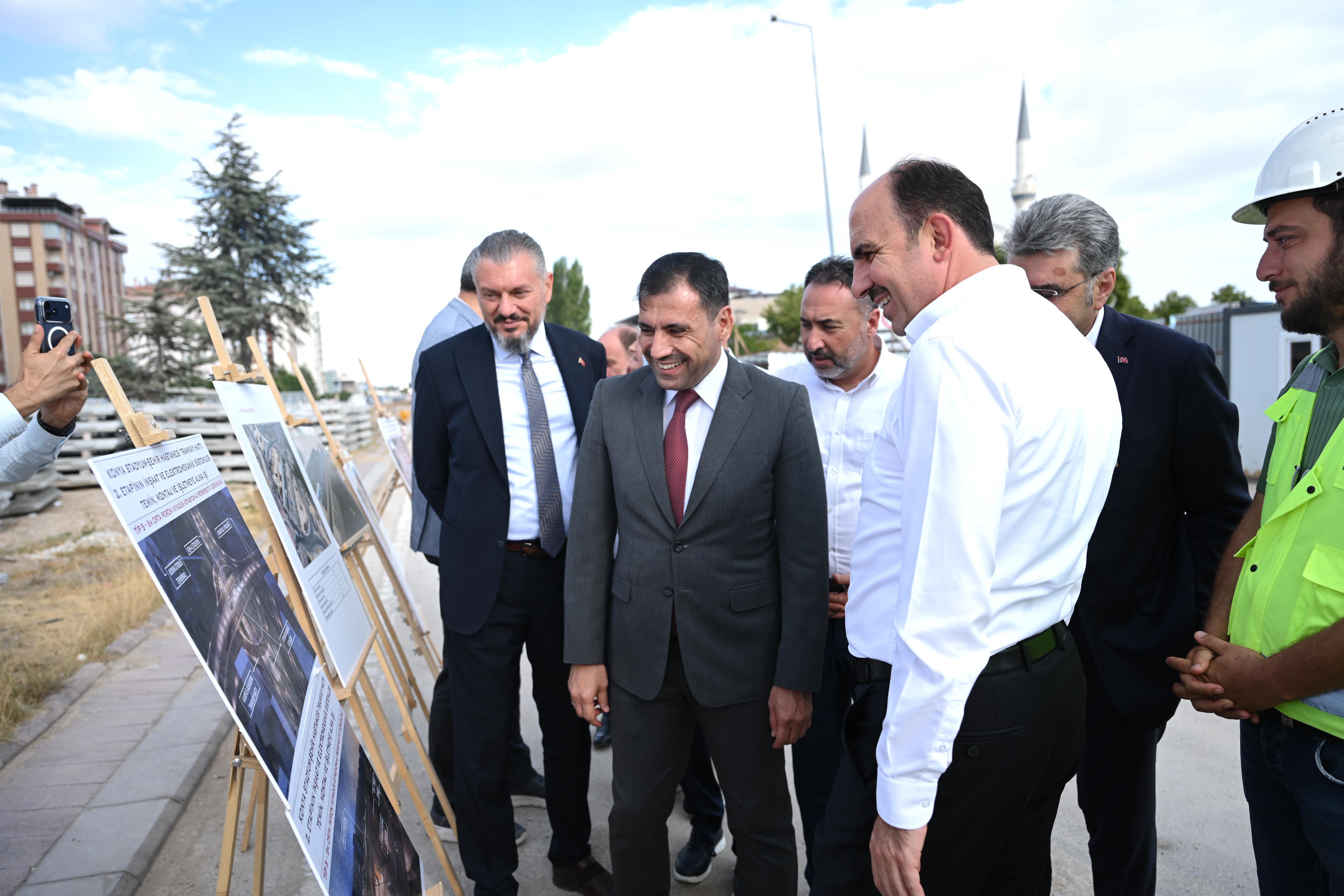 AK PARTİ KONYA MİLLETVEKİLLERİ, BAŞKAN ALTAY VE İL BAŞKANI ÖZGÖKÇEN RAYLI SİSTEM PROJELERİNİ İNCELEDİ