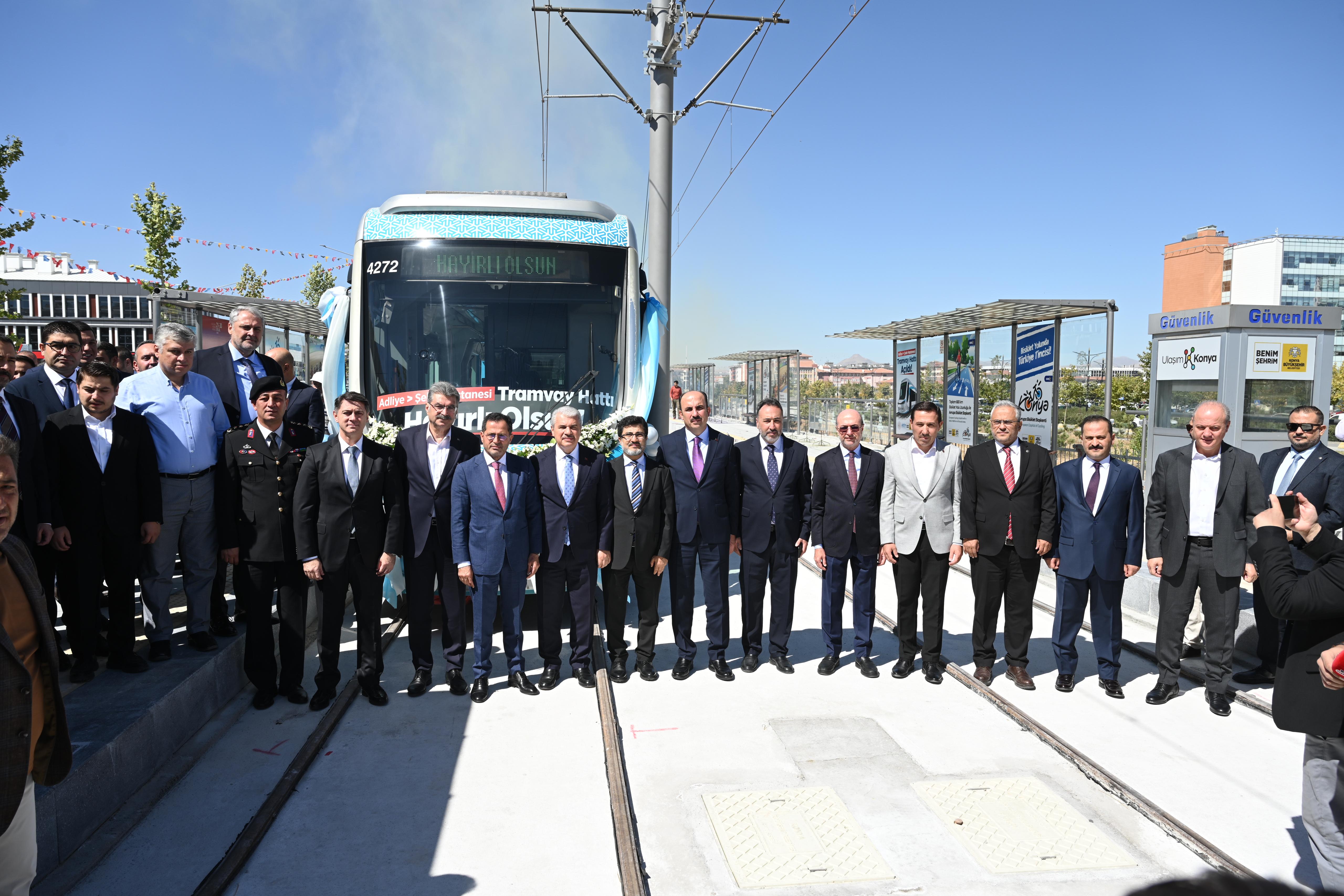 KONYA’NIN RAYLI SİSTEM AĞINI GÜÇLENDİRECEK ADLİYE-ŞEHİR HASTANESİ HATTI AÇILDI
