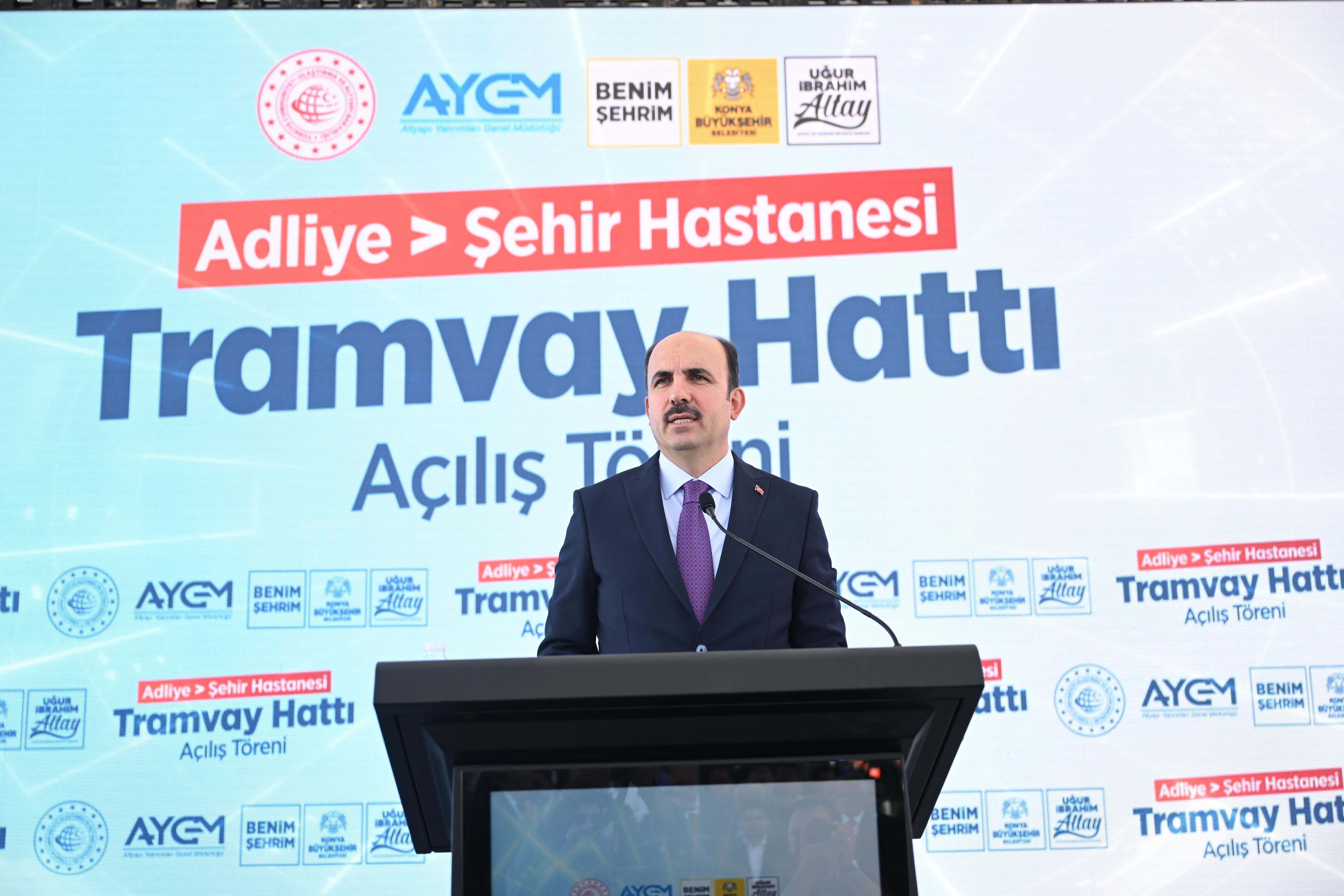 KONYA’NIN RAYLI SİSTEM AĞINI GÜÇLENDİRECEK ADLİYE-ŞEHİR HASTANESİ HATTI AÇILDI
