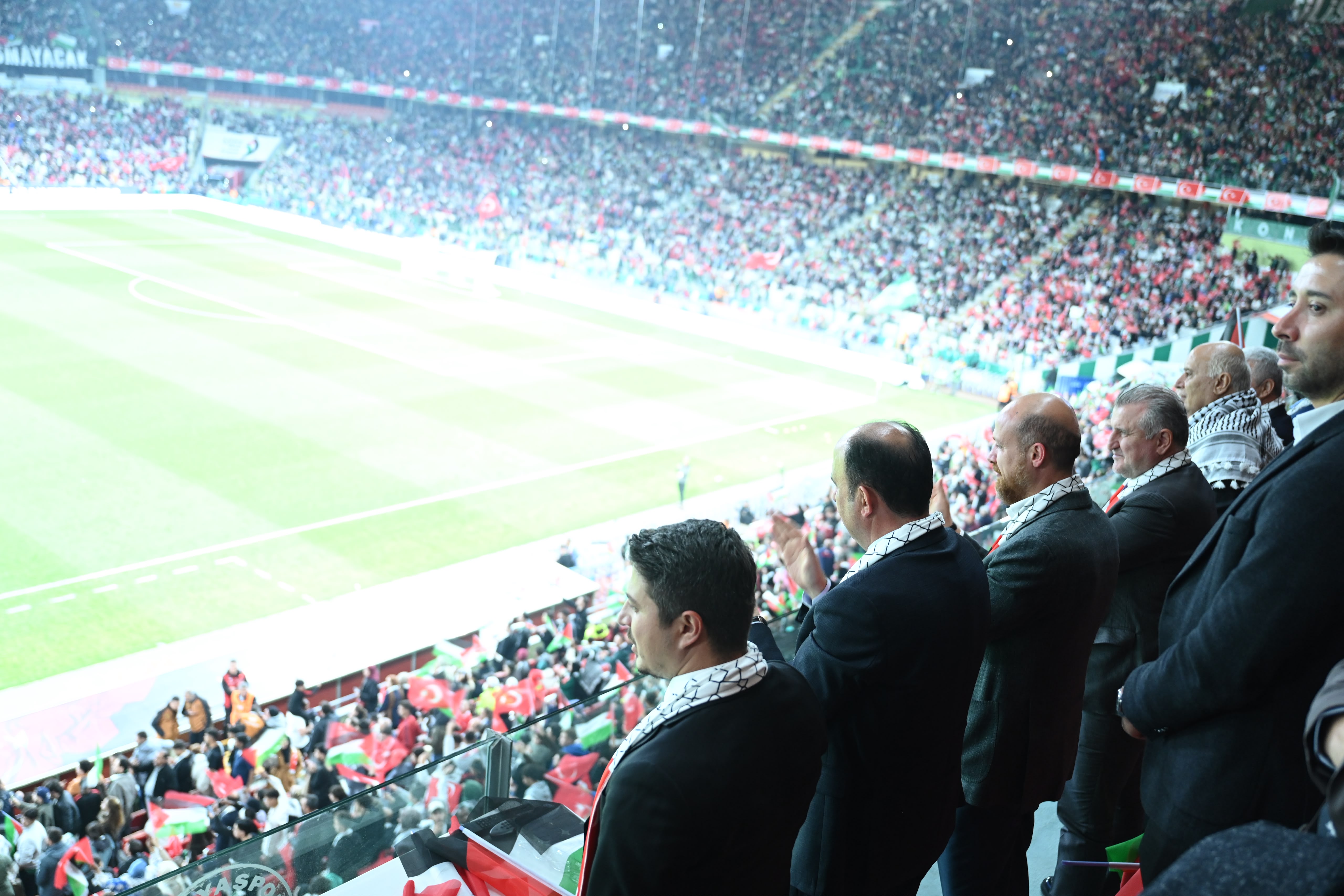 FİLİSTİN MİLLİ TAKIMI İLE KONYASPOR’UN KARŞILAŞTIĞI MAÇTA TÜM DÜNYAYA FİLİSTİN’E DESTEK MESAJI VERİLDİ
