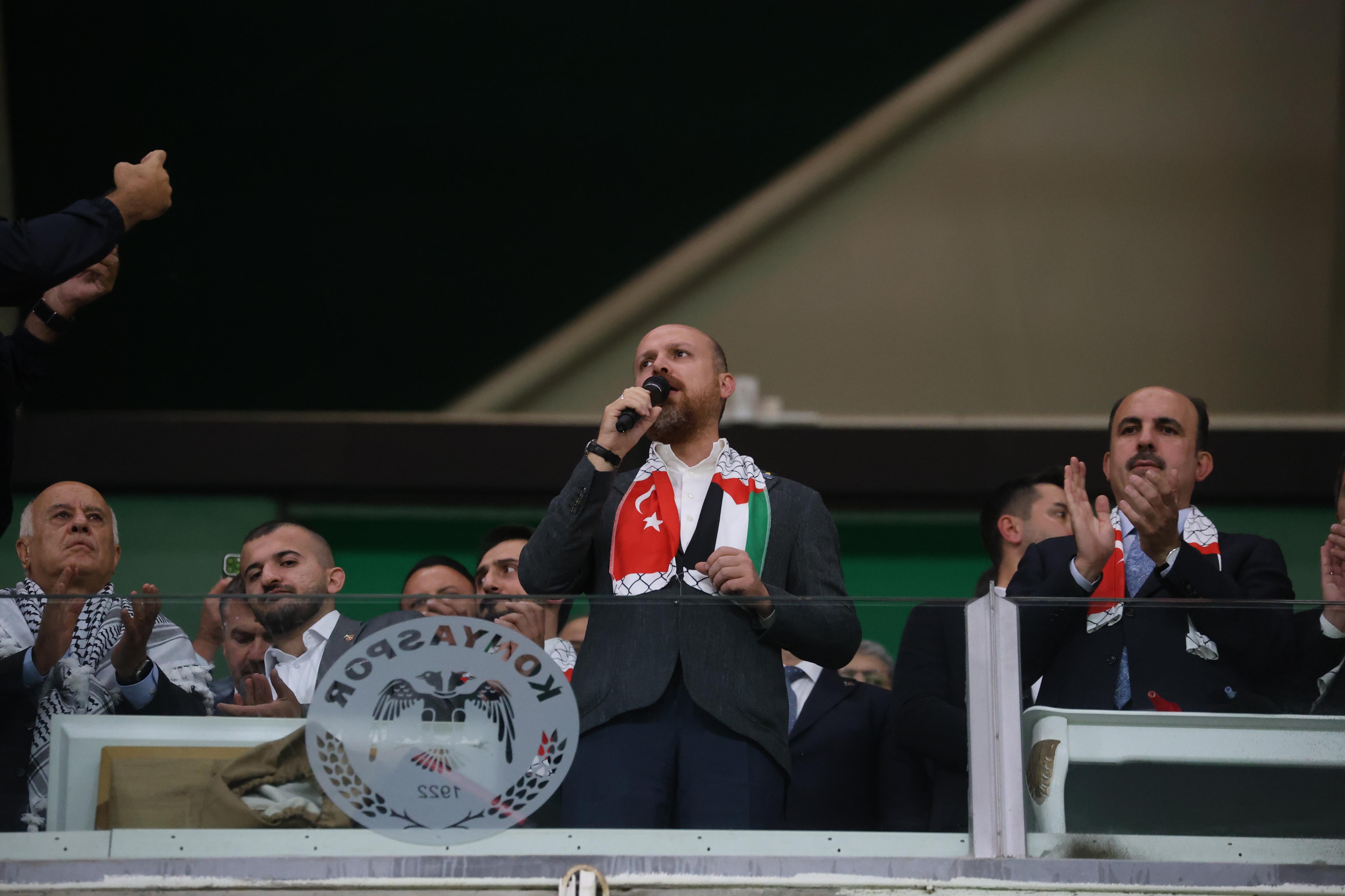 FİLİSTİN MİLLİ TAKIMI İLE KONYASPOR’UN KARŞILAŞTIĞI MAÇTA TÜM DÜNYAYA FİLİSTİN’E DESTEK MESAJI VERİLDİ
