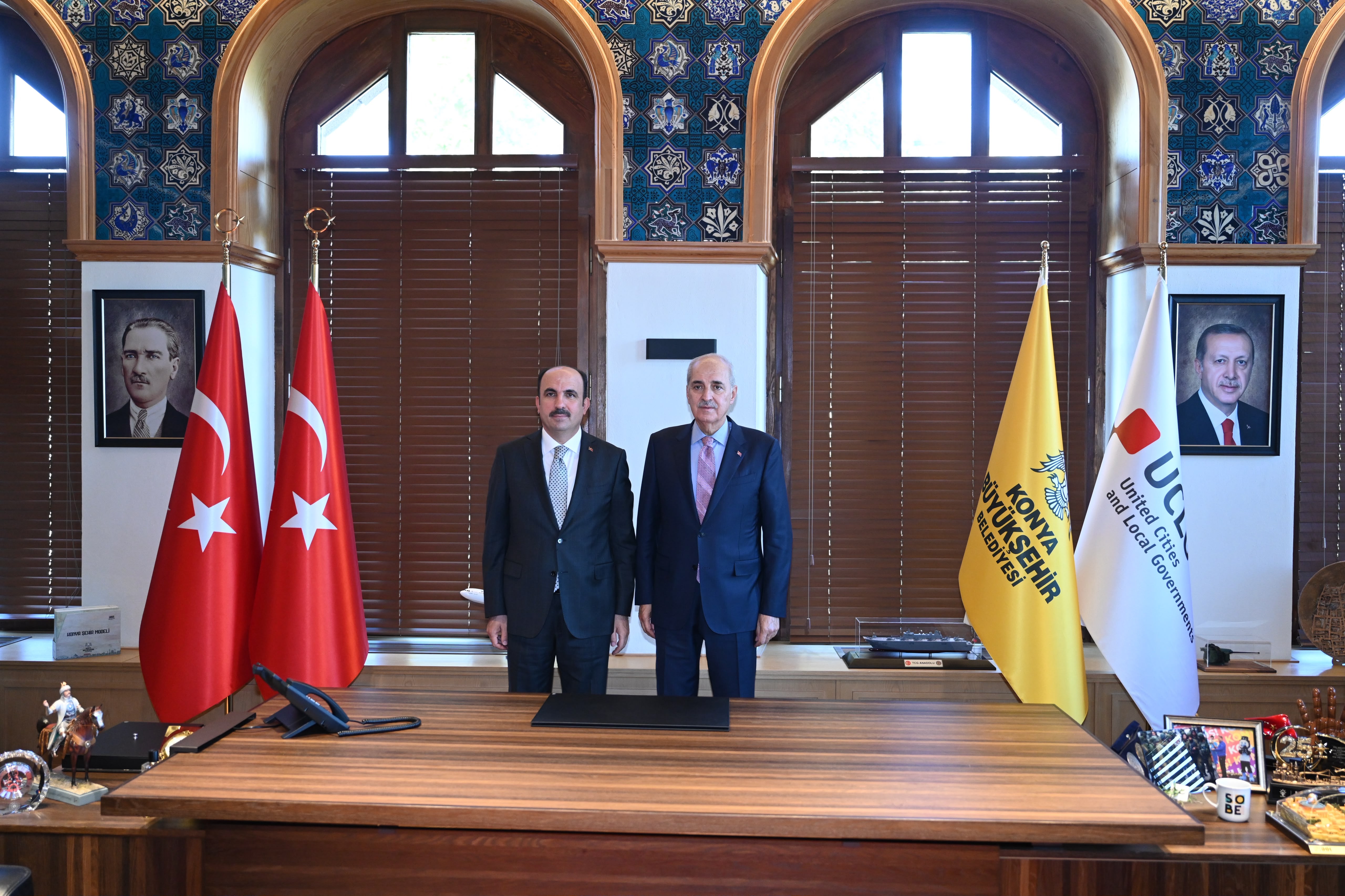 TBMM BAŞKANI NUMAN KURTULMUŞ, KONYA BÜYÜKŞEHİR BELEDİYE BAŞKANI UĞUR İBRAHİM ALTAY’I ZİYARET ETTİ
