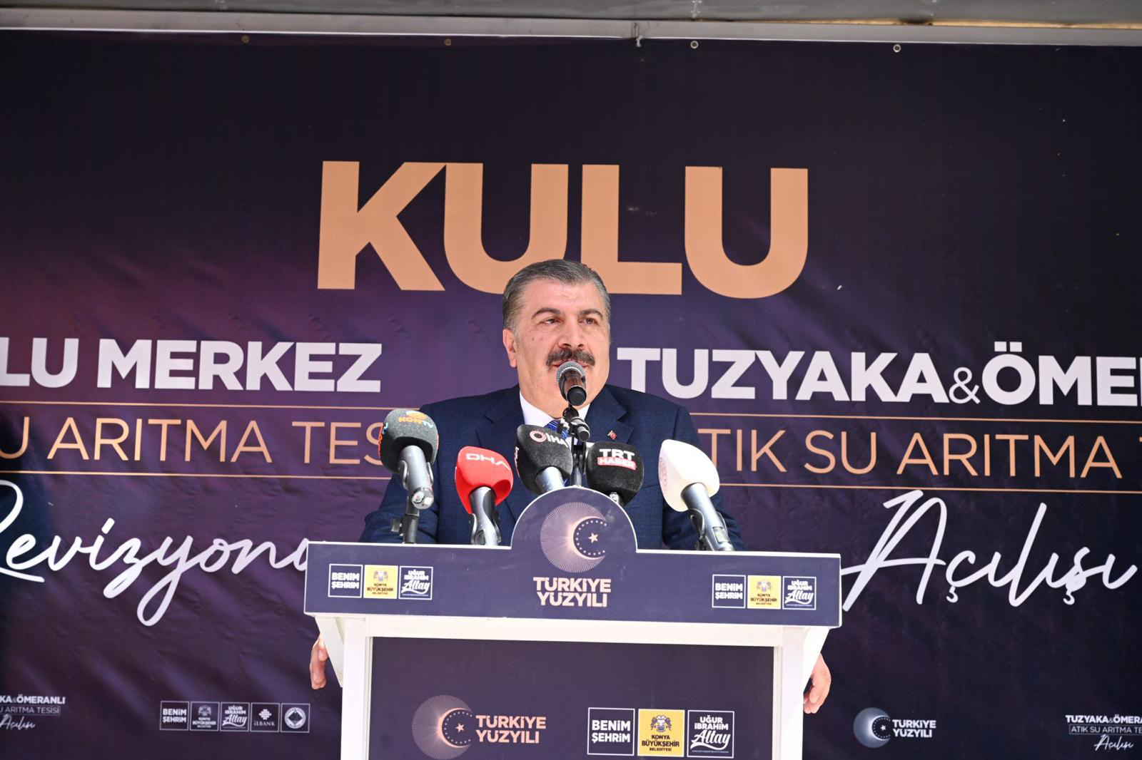 Sağlık Bakanı Koca Kulu’da Büyükşehir’in Yaptığı Atık Su Arıtma Tesislerinin Açılışını Yaptı