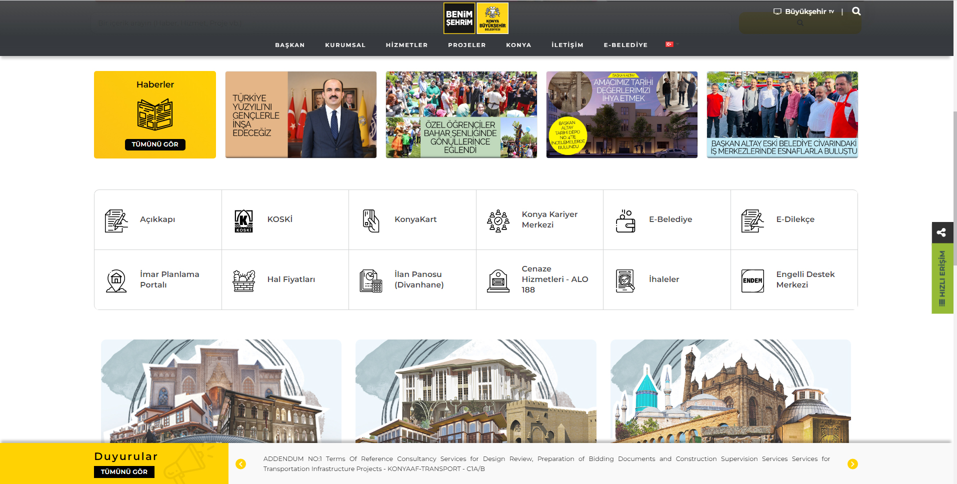 Konya Büyükşehir Belediyesi Kurumsal Web Sitesi Yenilendi