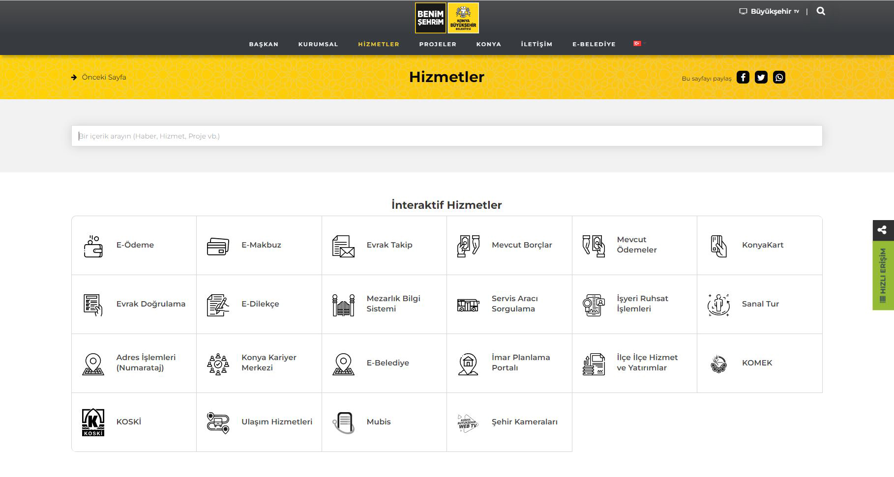 Konya Büyükşehir Belediyesi Kurumsal Web Sitesi Yenilendi