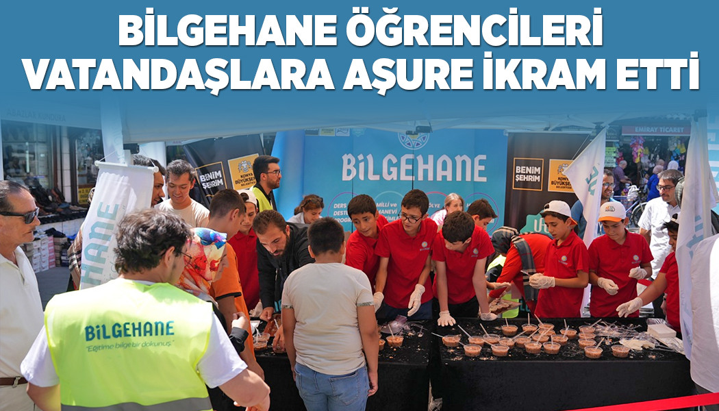 BİLGEHANE ÖĞRENCİLERİ VATANDAŞLARA AŞURE İKRAM ETTİ