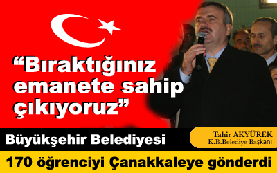 Büyükşehir 170 Öğrenciyi Çanakkale'ye Gönderdi