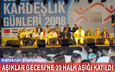 20 Aşığın Katıldığı Aşıklar Gecesi İlgiyle İzlendi