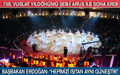 735'inci Vuslat Yıldönümü Etkinlikleri Şeb-İ Arus İle Sona Erdi