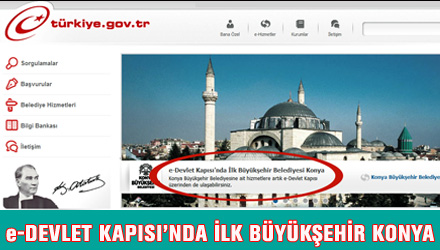 e-Devlet Kapısı'nda İlk Büyükşehir Konya