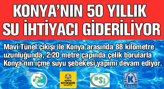 Konya, 50 Yıllık Su İhtiyacını Karşılayacak Tesislere Kavuşuyor