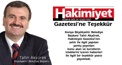 Hakimiyet Gazetesi'ne Teşekkür