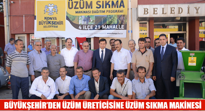Büyükşehir\'den Üzüm Üreticisine Üzüm Sıkma Makinesi