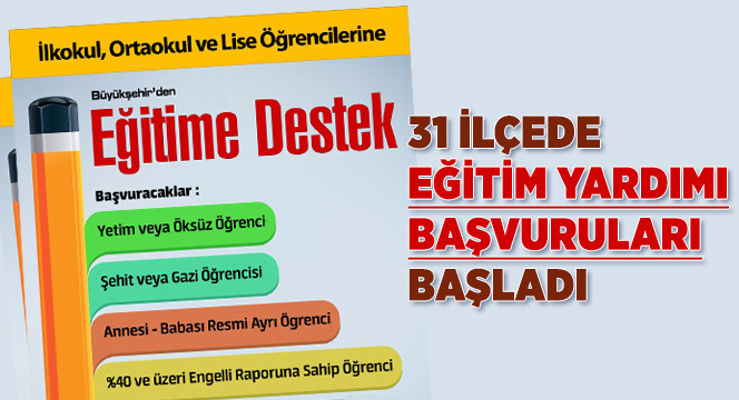 31 İlçede Eğitim Yardımı Başvuruları Başladı