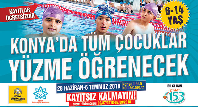 Konya'da Tüm Çocuklar Yüzme Öğrenecek