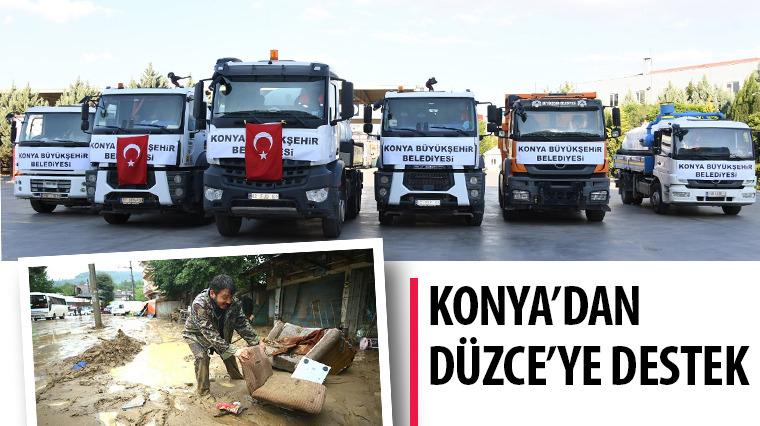 Konya'dan Düzce'ye Destek