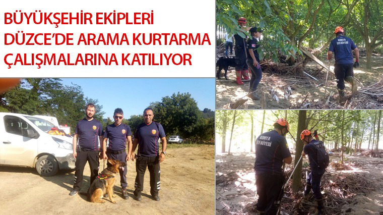 Büyükşehir Ekipleri Düzce'de Arama Çalışmalarına Katılıyor
