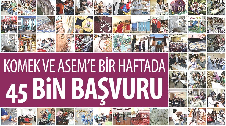 KOMEK ve ASEM'e Bir Haftada 45 Bin Başvuru