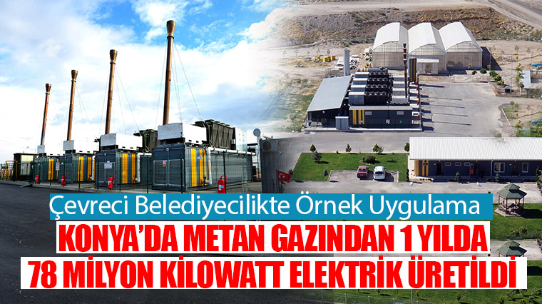 Konya'da Metan Gazından 1 Yılda 78 Milyon Kilowatt Elektrik Üretildi